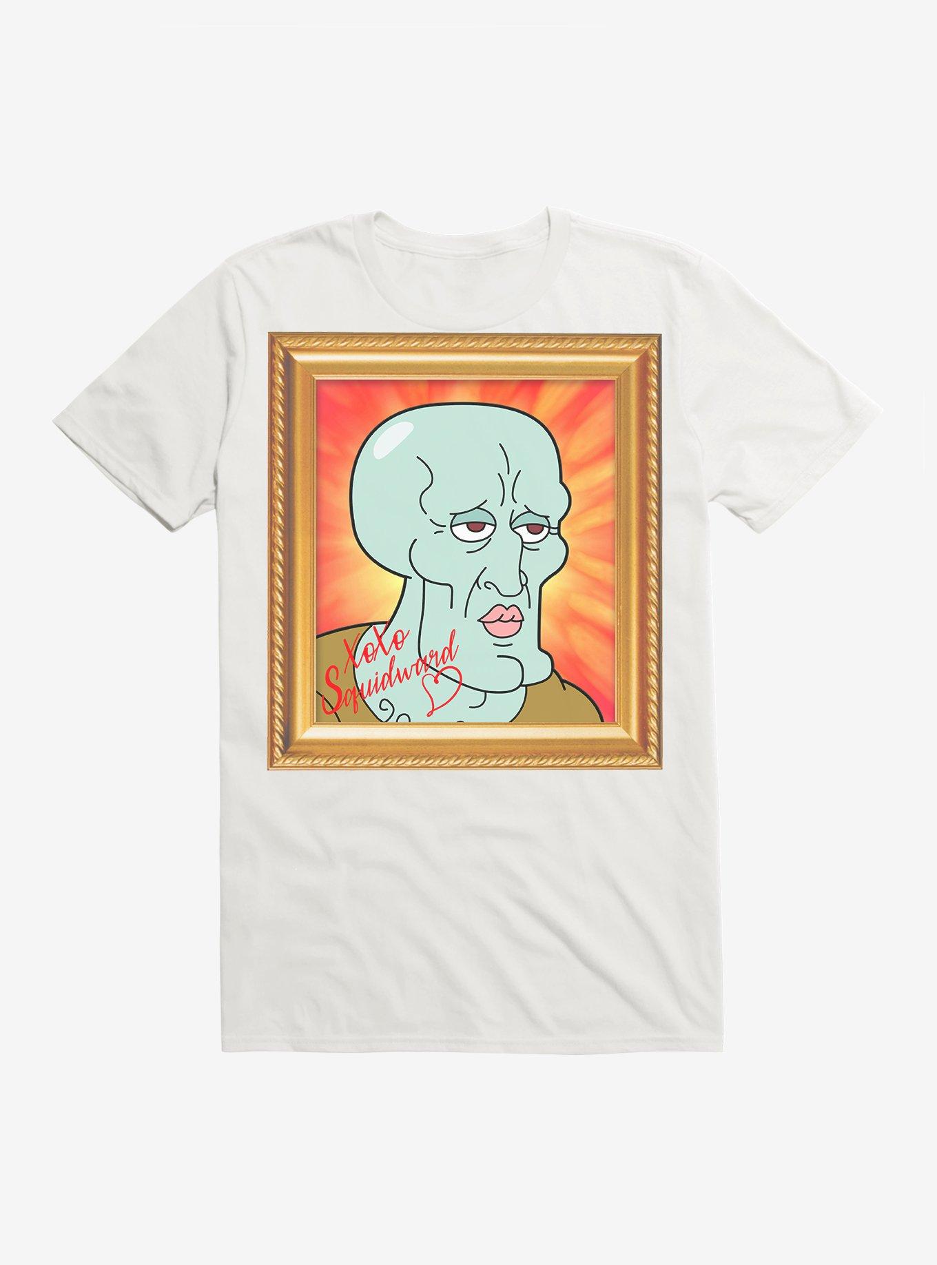Spongebob Handsome Squidward Autograph T-Shirt, WHITE, hi-res