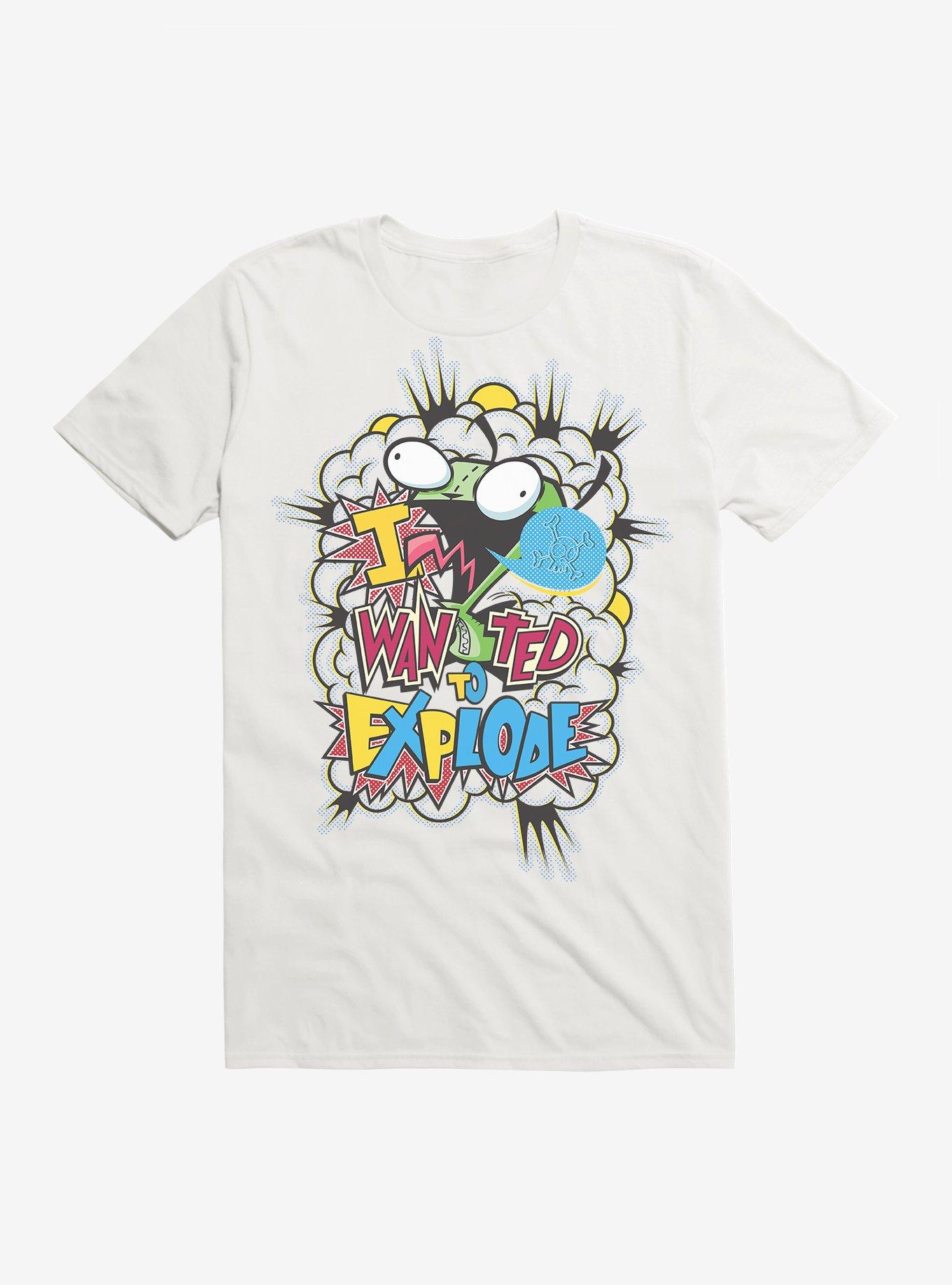 Invader Zim I Want To Explode T-Shirt, WHITE, hi-res