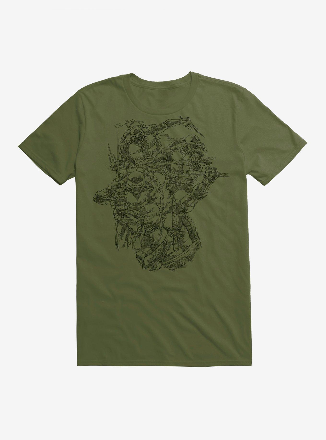 Teenage Mutant Ninja Turtles Black Outline Group T-Shirt, , hi-res