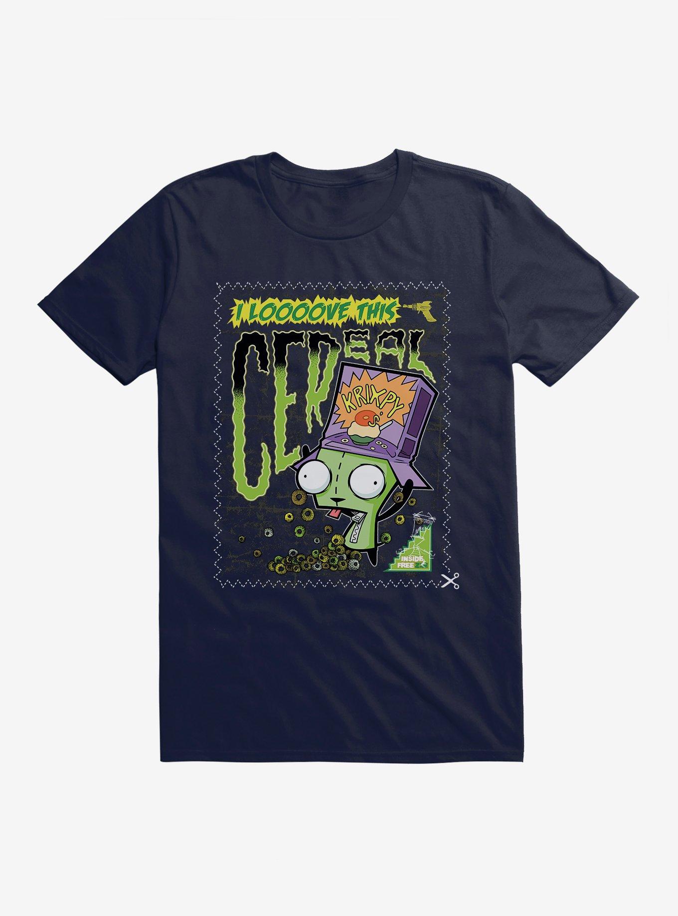 Invader Zim GIR I Love Cereal T-Shirt, NAVY, hi-res