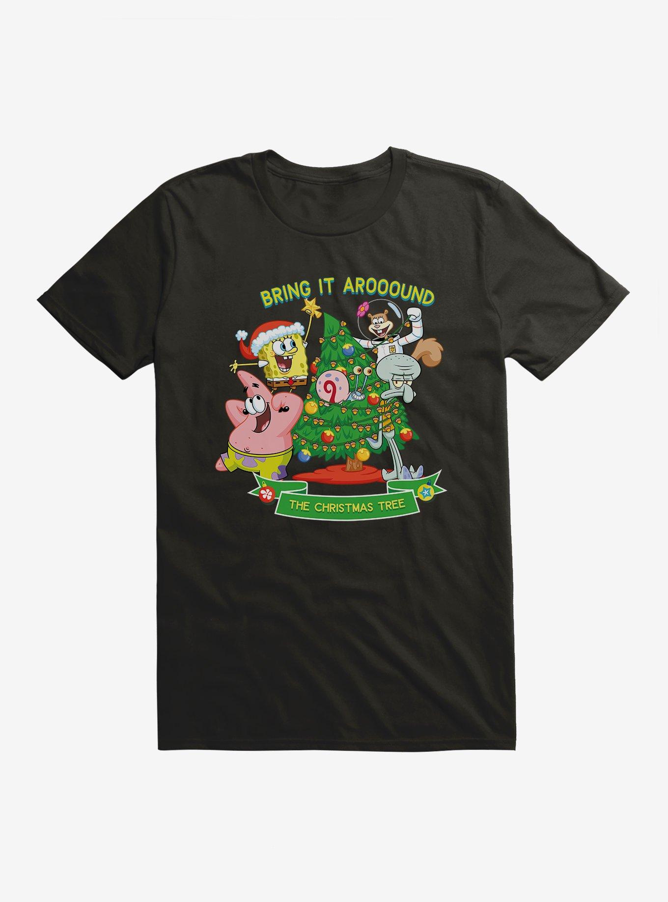 SpongeBob SquarePants Around The Christmas Tree T-Shirt, BLACK, hi-res