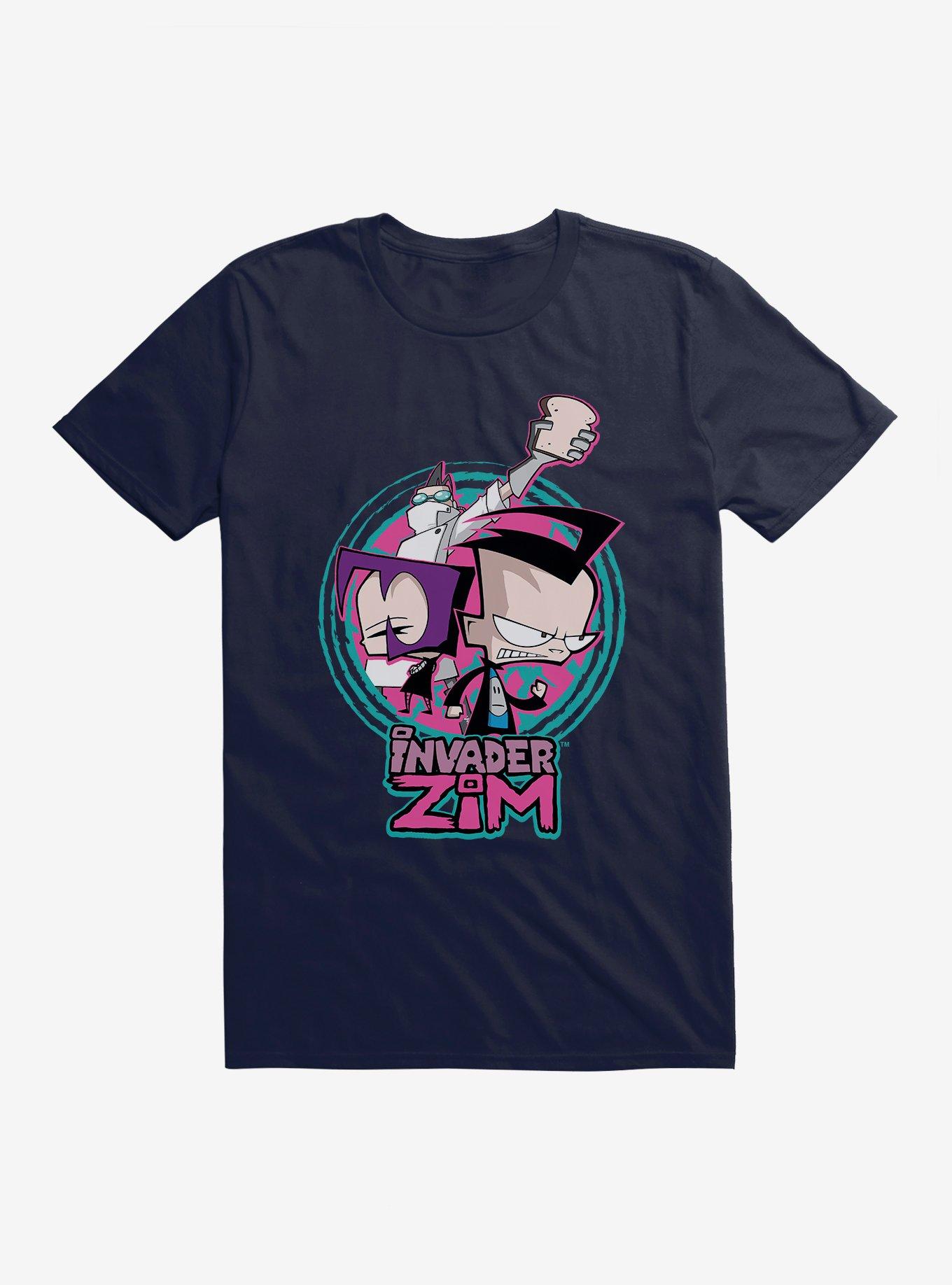 Invader Zim Gaz, Dib & Professor Membrane T-Shirt, NAVY, hi-res