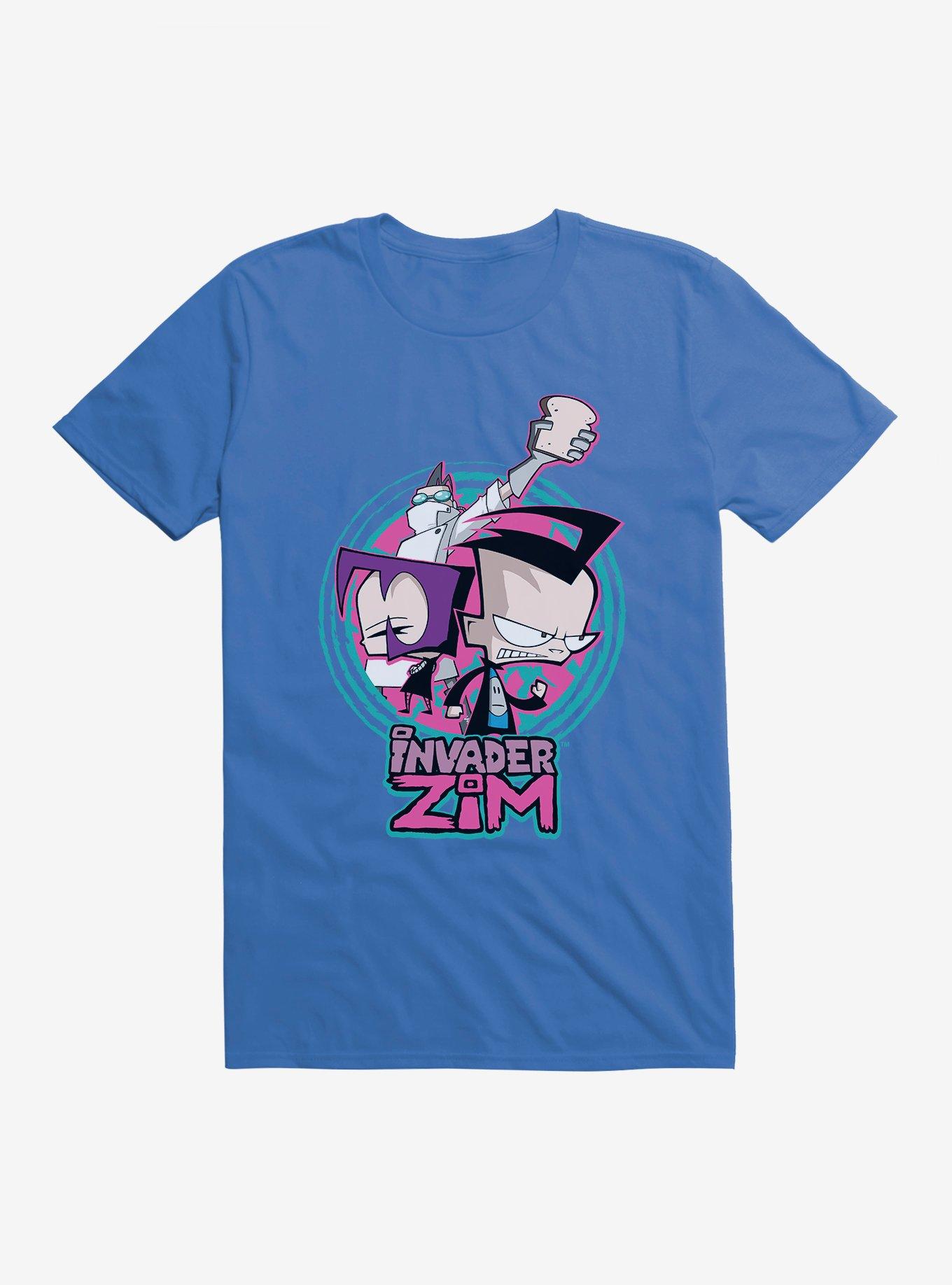 Invader Zim Gaz, Dib & Professor Membrane T-Shirt, ROYAL, hi-res