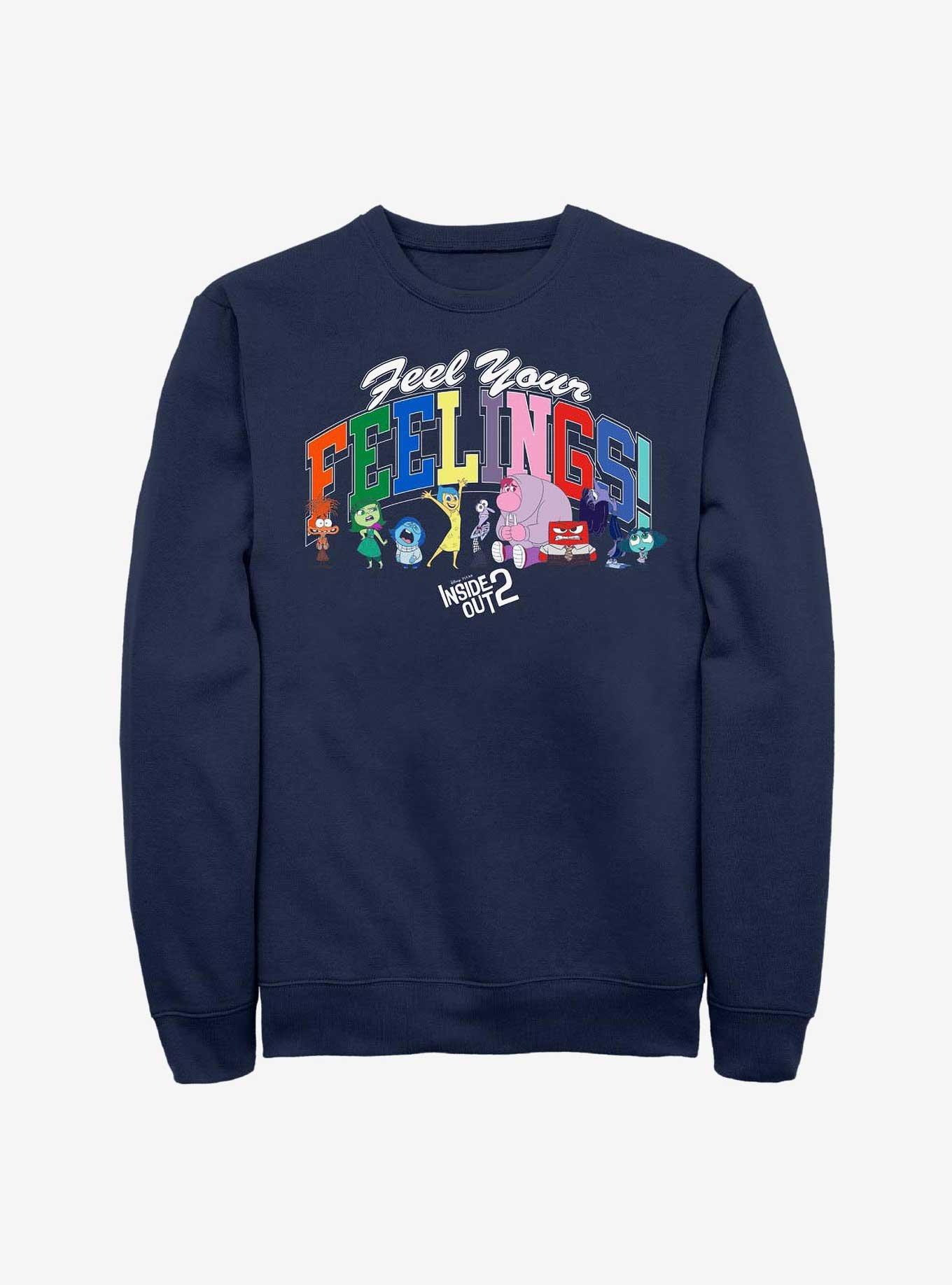 Disney Pixar Inside Out 2 Feel Your Feelings Sweatshirt, NAVY, hi-res