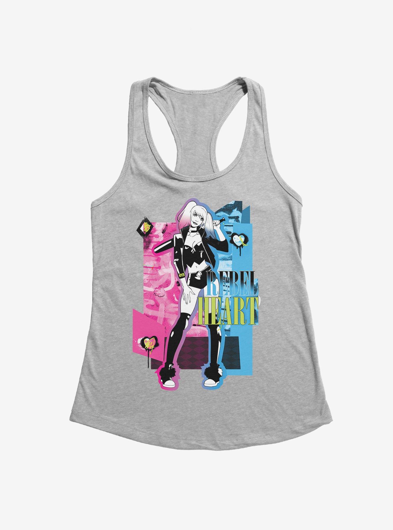 Batman Harley Quinn Rebel Heart Girls Tank, HEATHER, hi-res