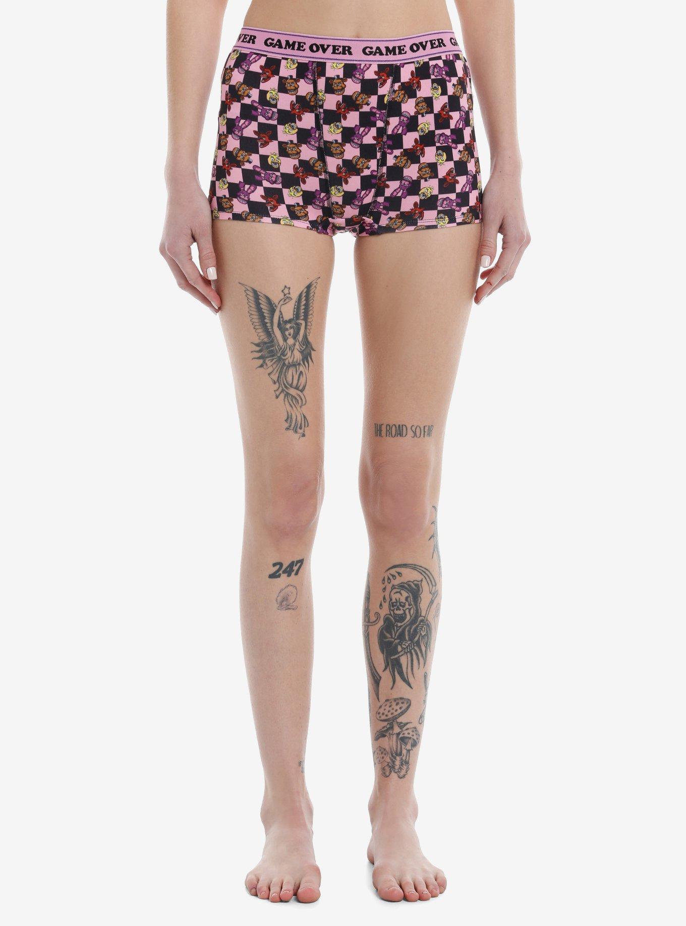Five Nights At Freddy's Character Checkered Boyshorts, MULTI, hi-res