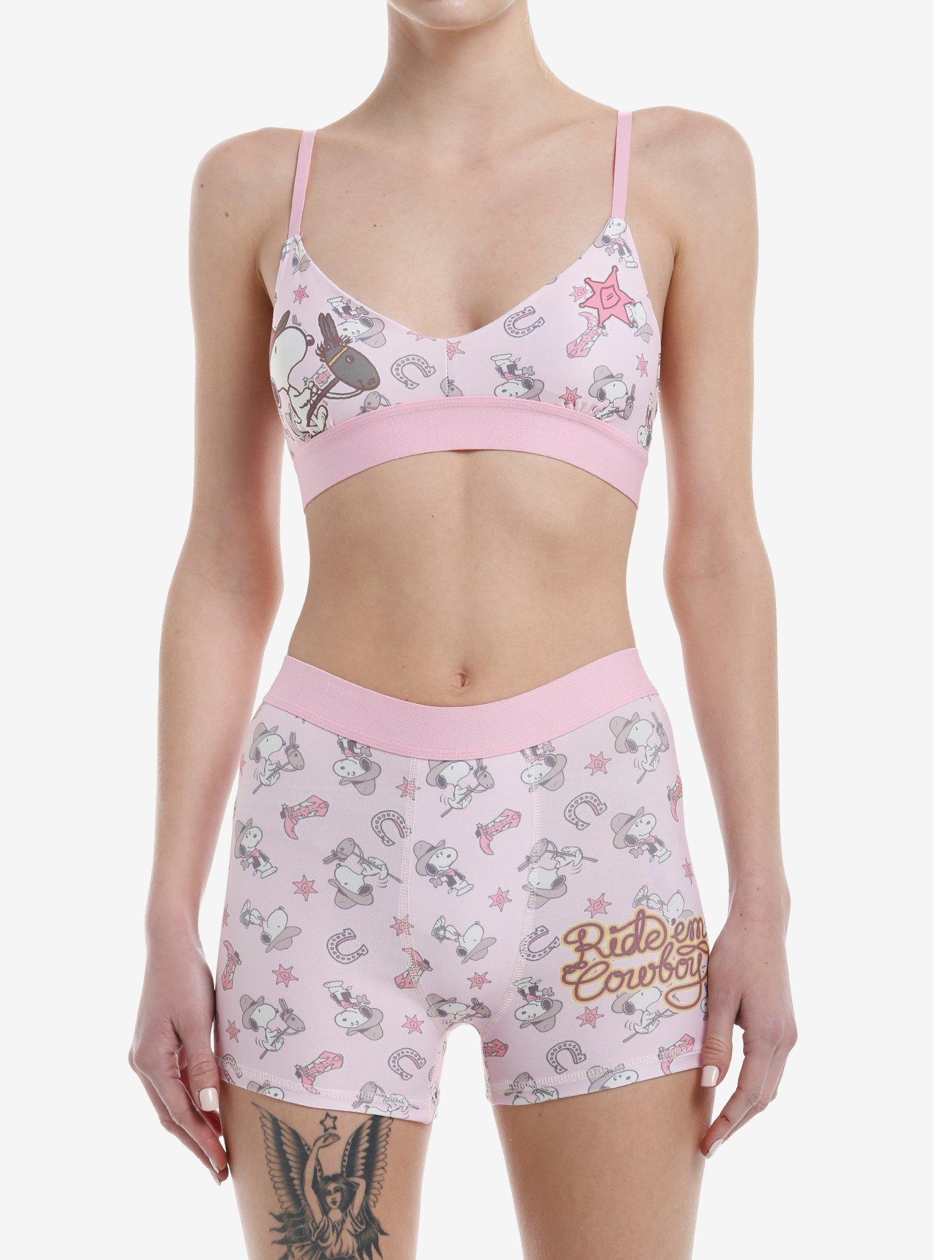 Peanuts Cowboy Snoopy Bra & Boyshort Panty Set, , hi-res