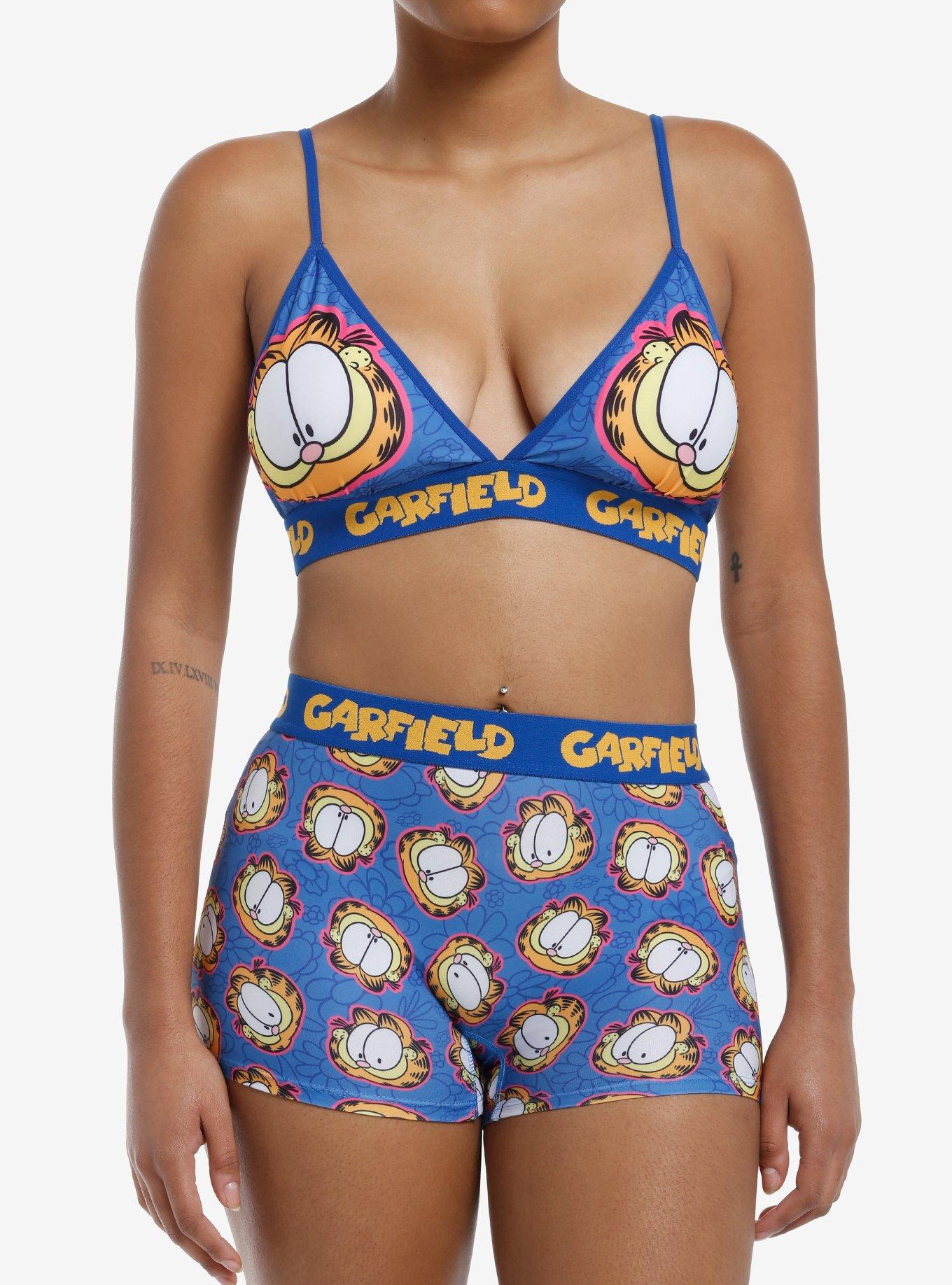 Garfield Faces Bra & Boyshort Panty Set, MULTI, hi-res
