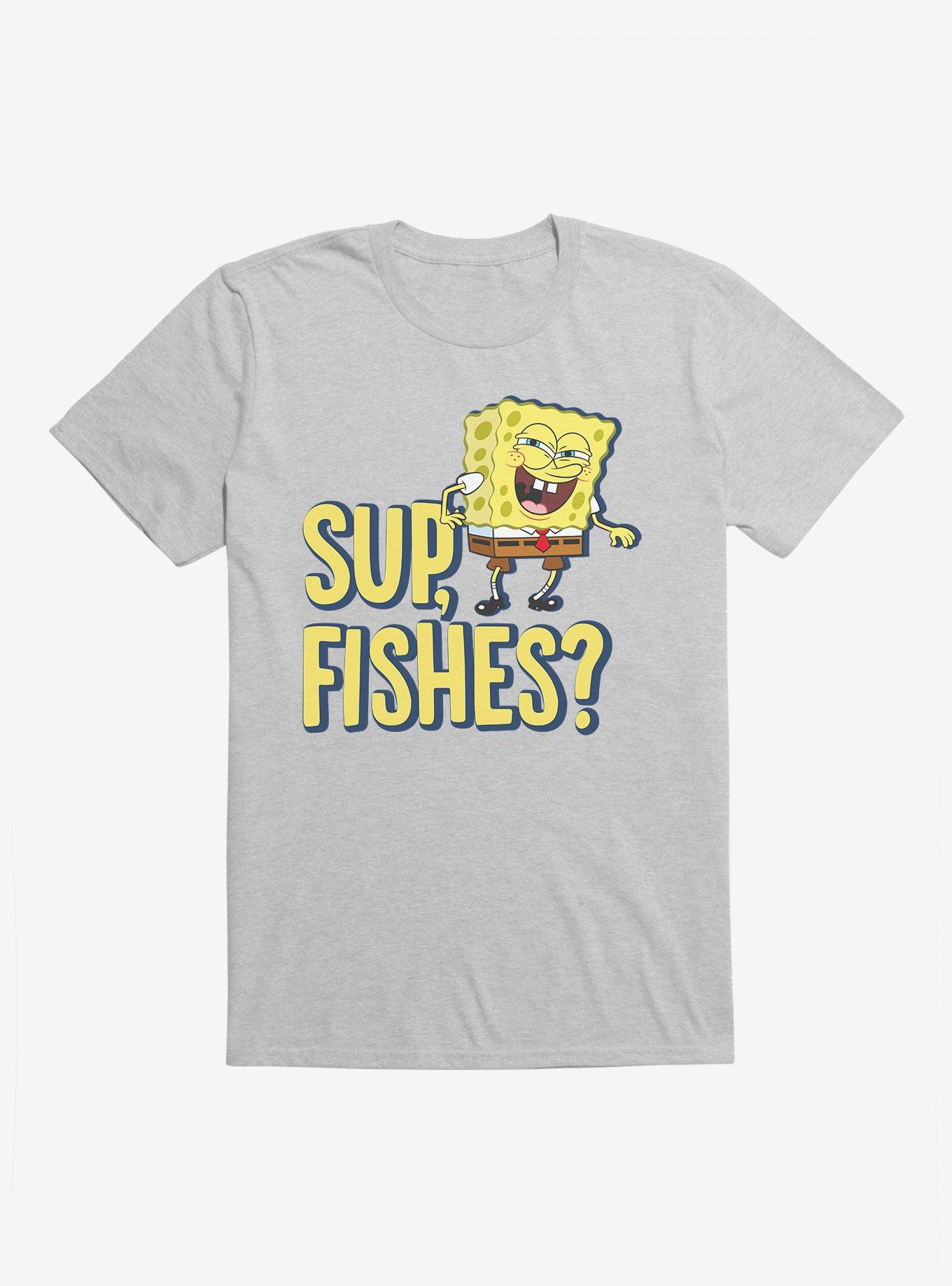 SpongeBob SquarePants Sup Fishes T-Shirt, HEATHER GREY, hi-res