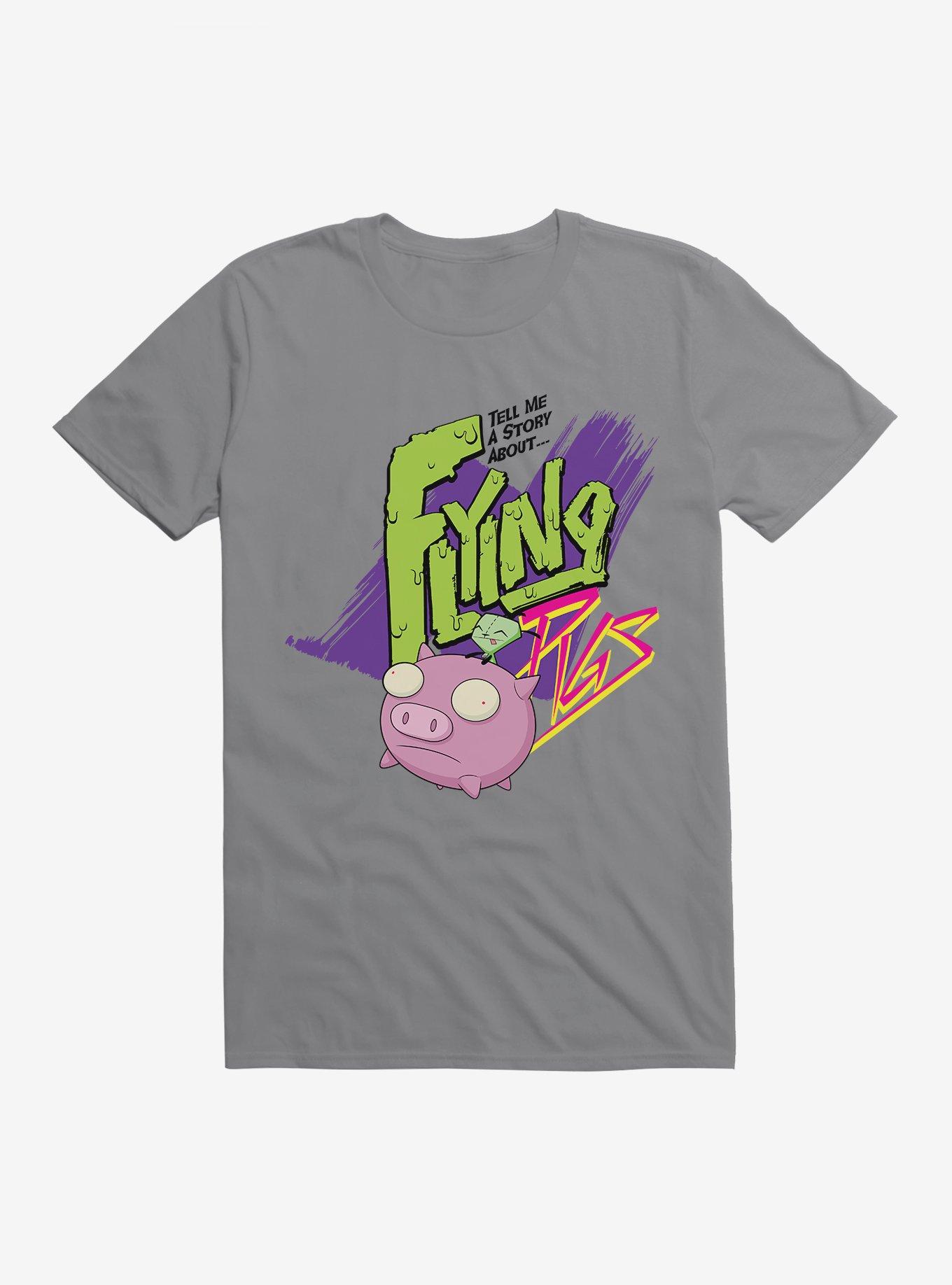 Invader Zim Gir Flying Pigs T-Shirt, STORM GREY, hi-res