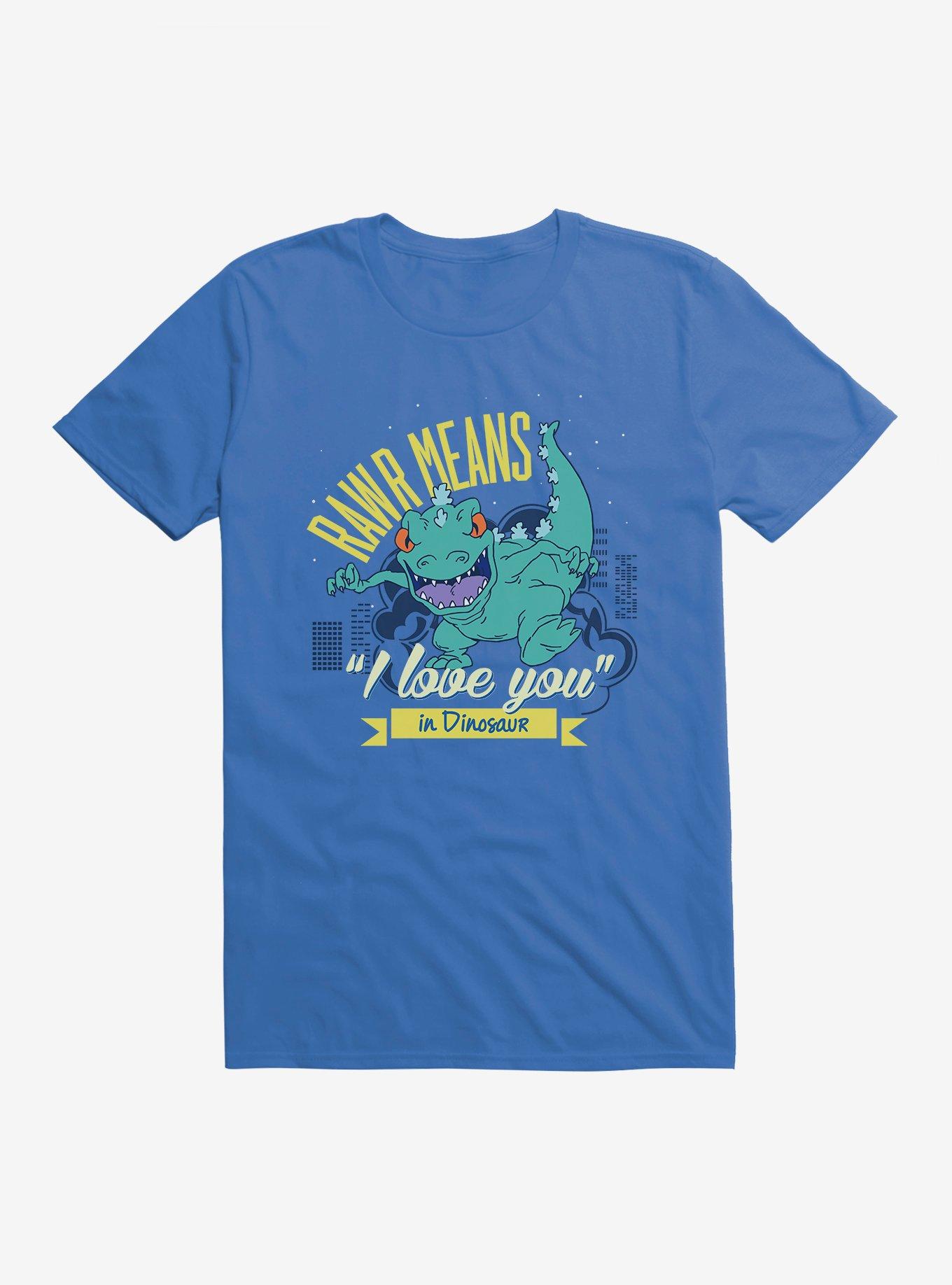 Rugrats Reptar Rawr Means I Love You In Dinosaur T-Shirt, ROYAL, hi-res