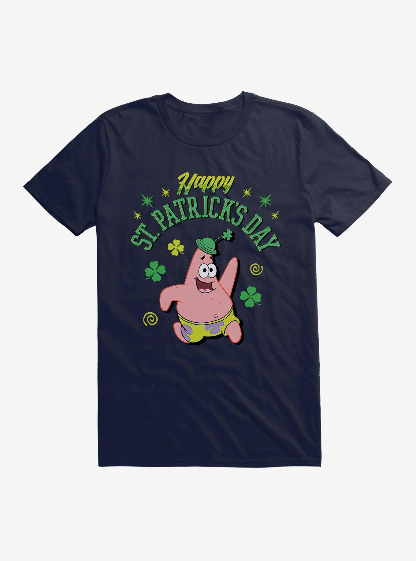 SpongeBob SquarePants Happy Saint Patrick's Day Hat T-Shirt, NAVY, hi-res