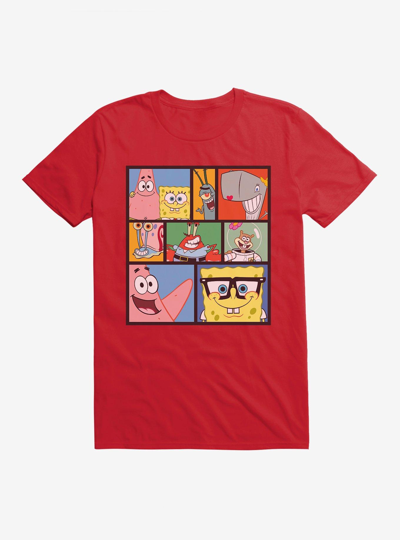 SpongeBob SquarePants Comp Bikini Bottom Friends T-Shirt, RED, hi-res