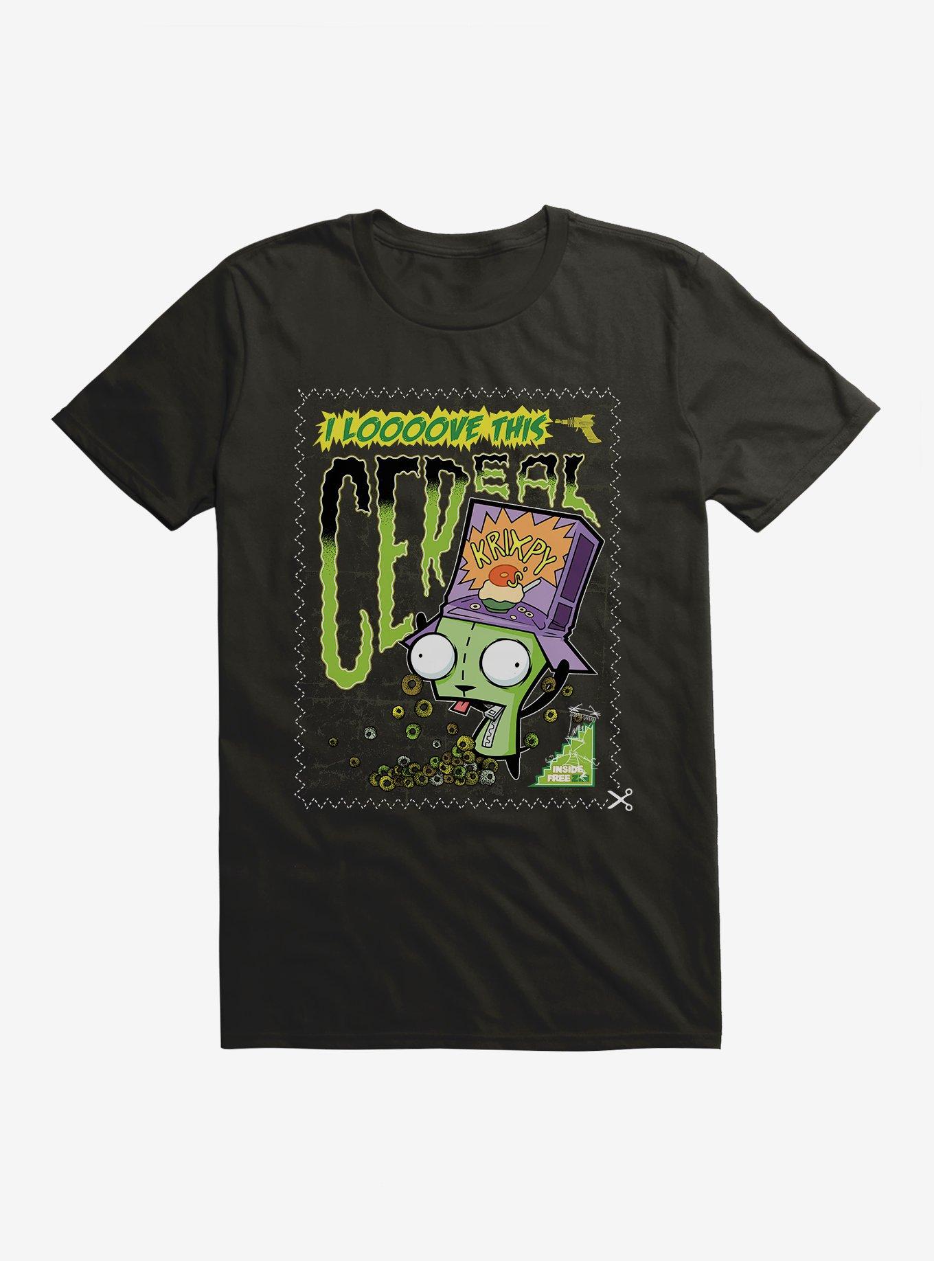 Invader Zim GIR I Love Cereal T-Shirt, BLACK, hi-res