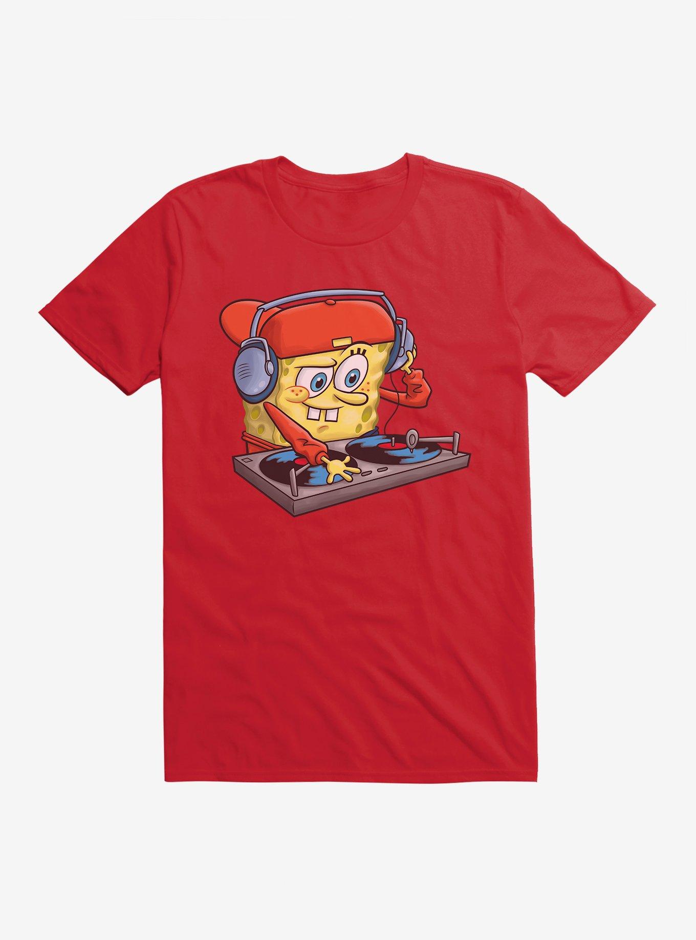 SpongeBob SquarePants DJ Sponge Turntable T-Shirt, RED, hi-res