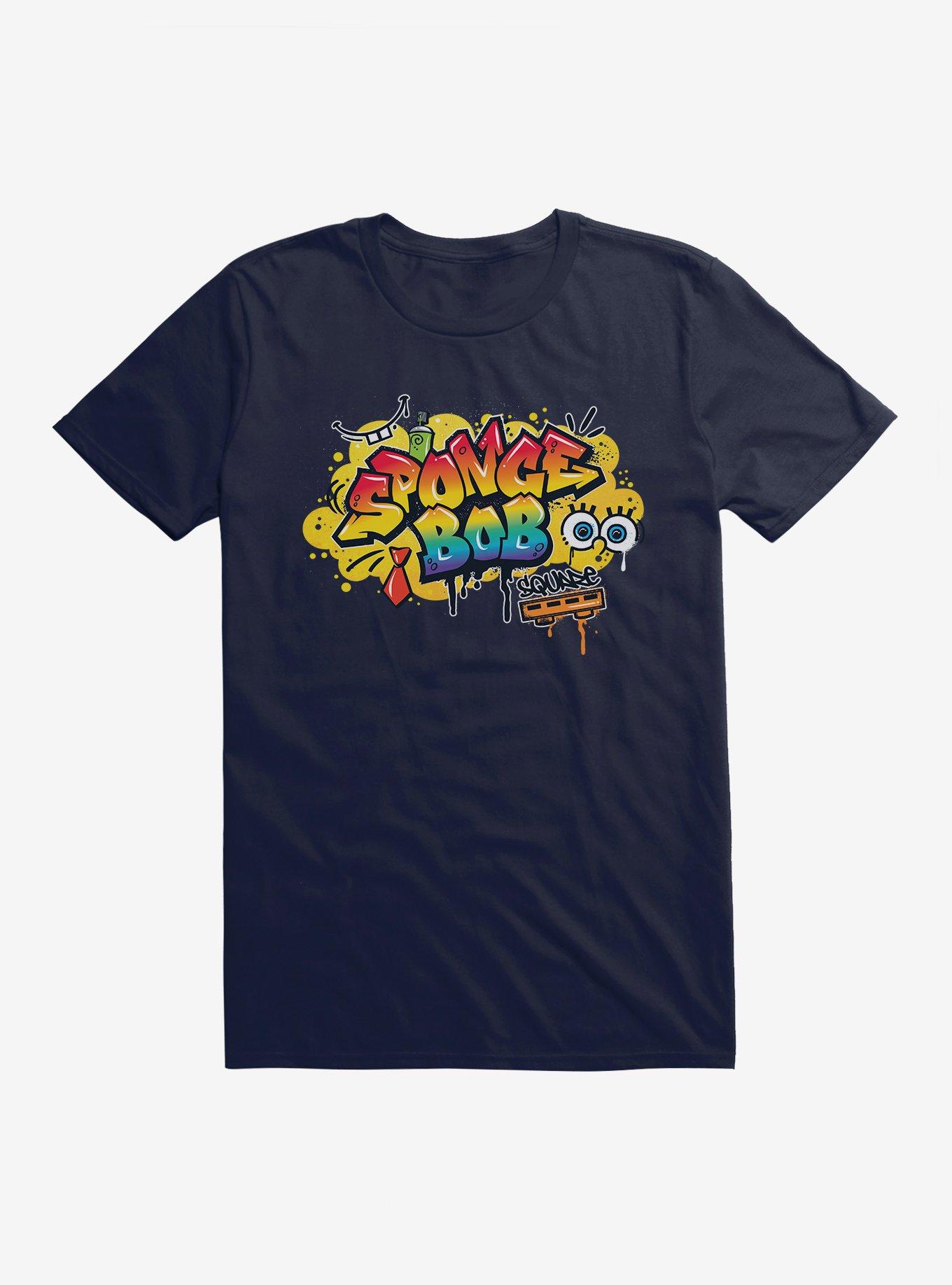 SpongeBob SquarePants Hip Hop Graffiti Art T-Shirt, NAVY, hi-res