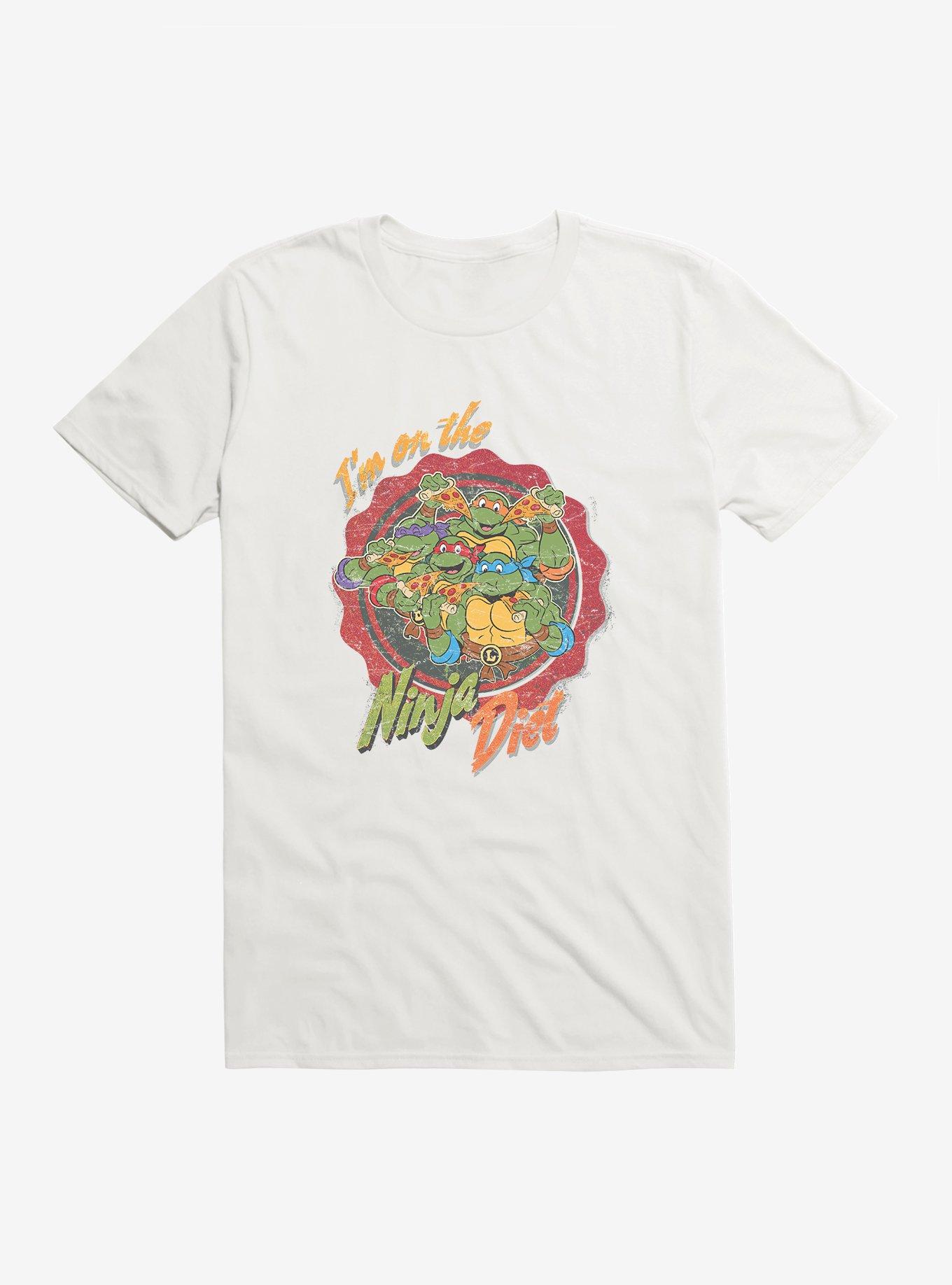 Teenage Mutant Ninja Turtles On The Ninja Diet Group Pizza T-Shirt, WHITE, hi-res