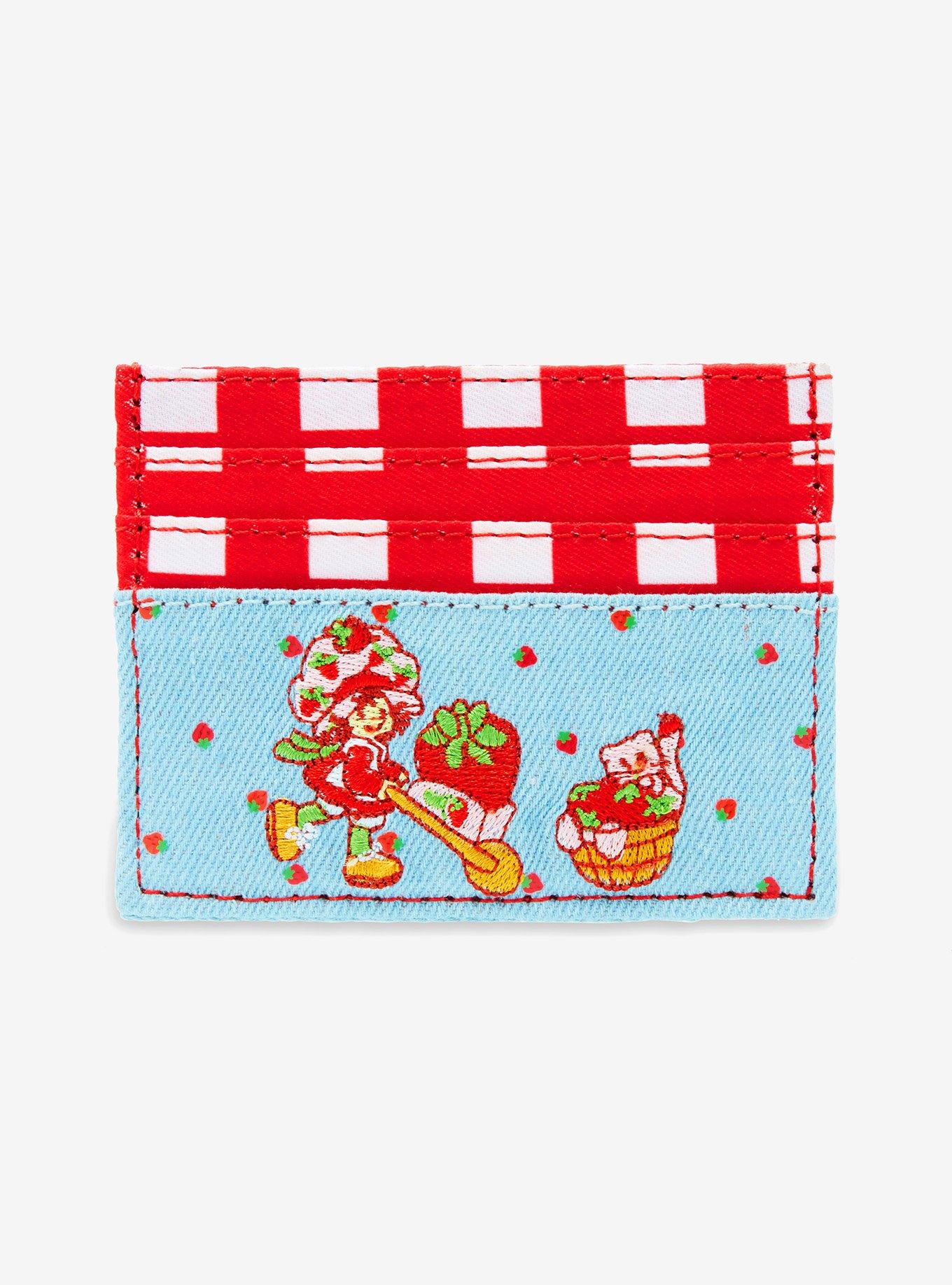 Strawberry Shortcake Embroidered Denim Card Case — BoxLunch Exclusive, , hi-res