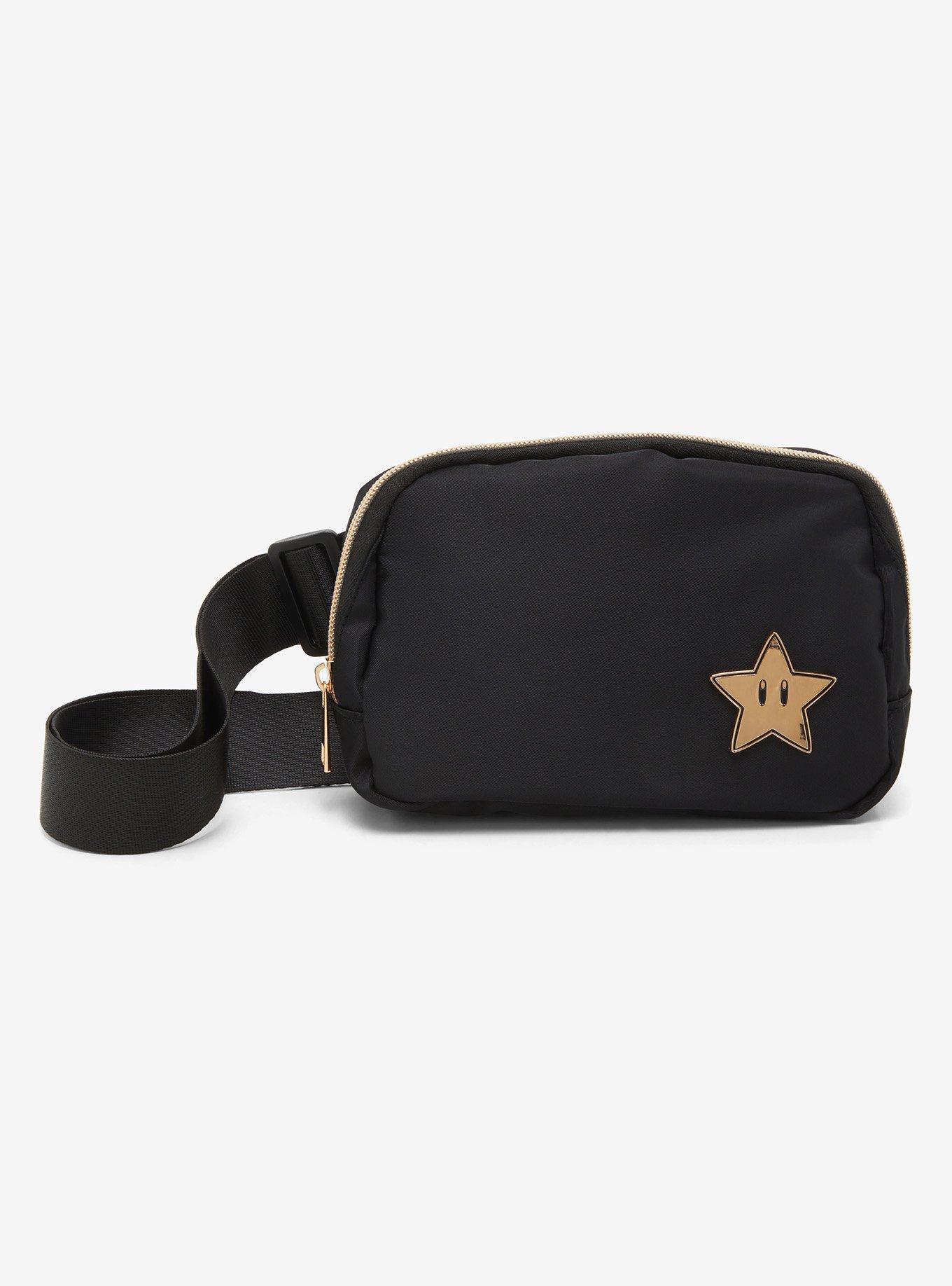 Nintendo Super Mario Bros. Star Black Belt Bag — BoxLunch Exclusive, , hi-res