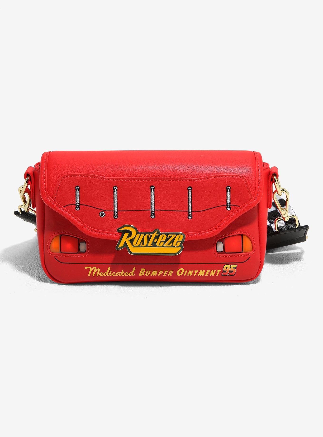 Loungefly Disney Pixar Card Lightning McQueen Bumper Light Up Figural Crossbody Bag BoxLunch Exclusive BoxLunch