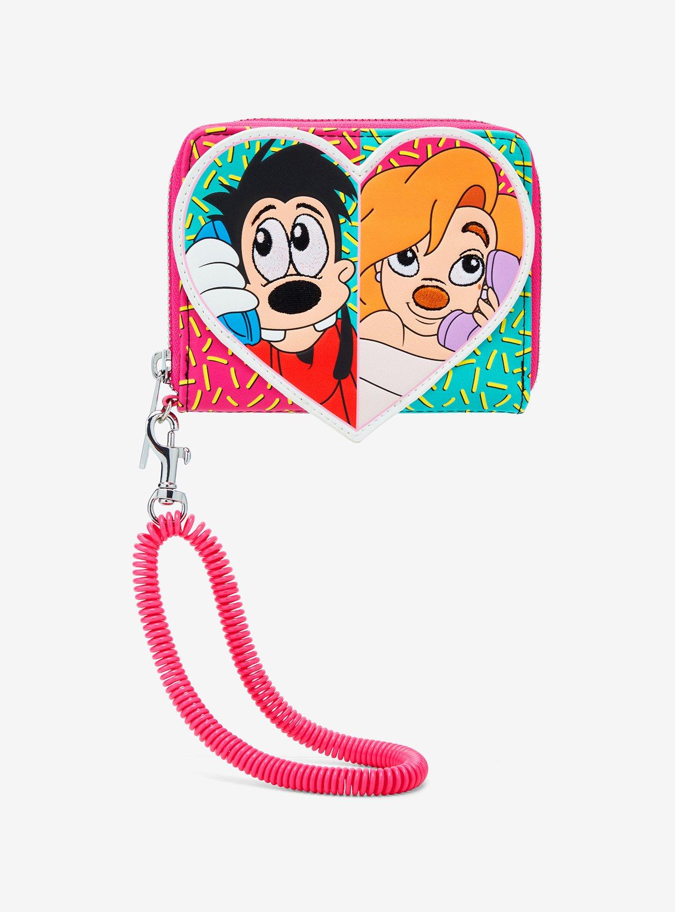 Loungefly Disney A Goofy Movie Max & Roxanne Split Heart Small Zip Wallet - BoxLunch Exclusive, , hi-res