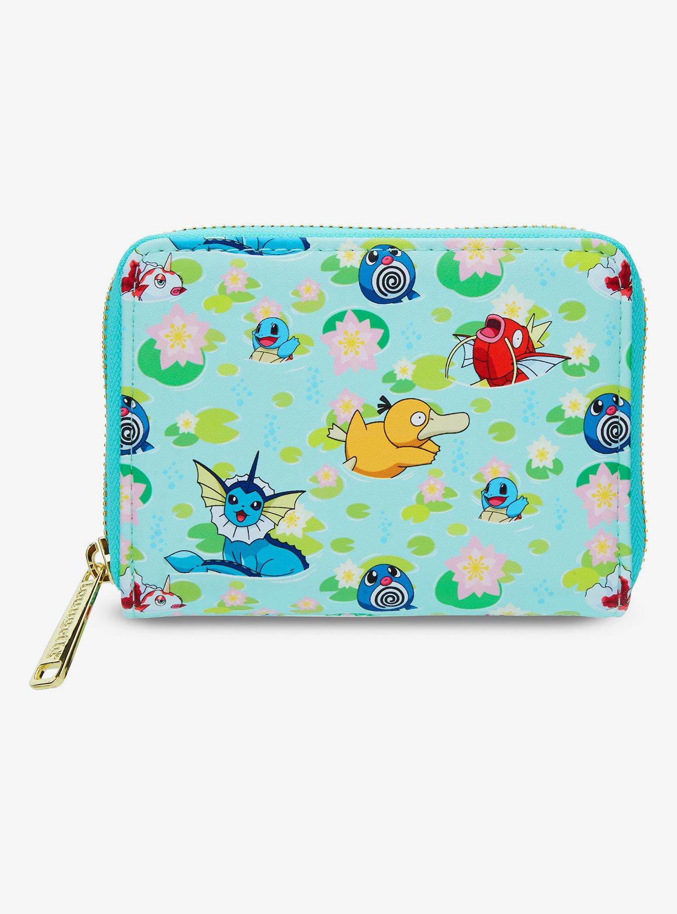 Loungefly Pokémon Water Type Lily Pad Allover Print Small Zip Wallet - BoxLunch Exclusive, , hi-res