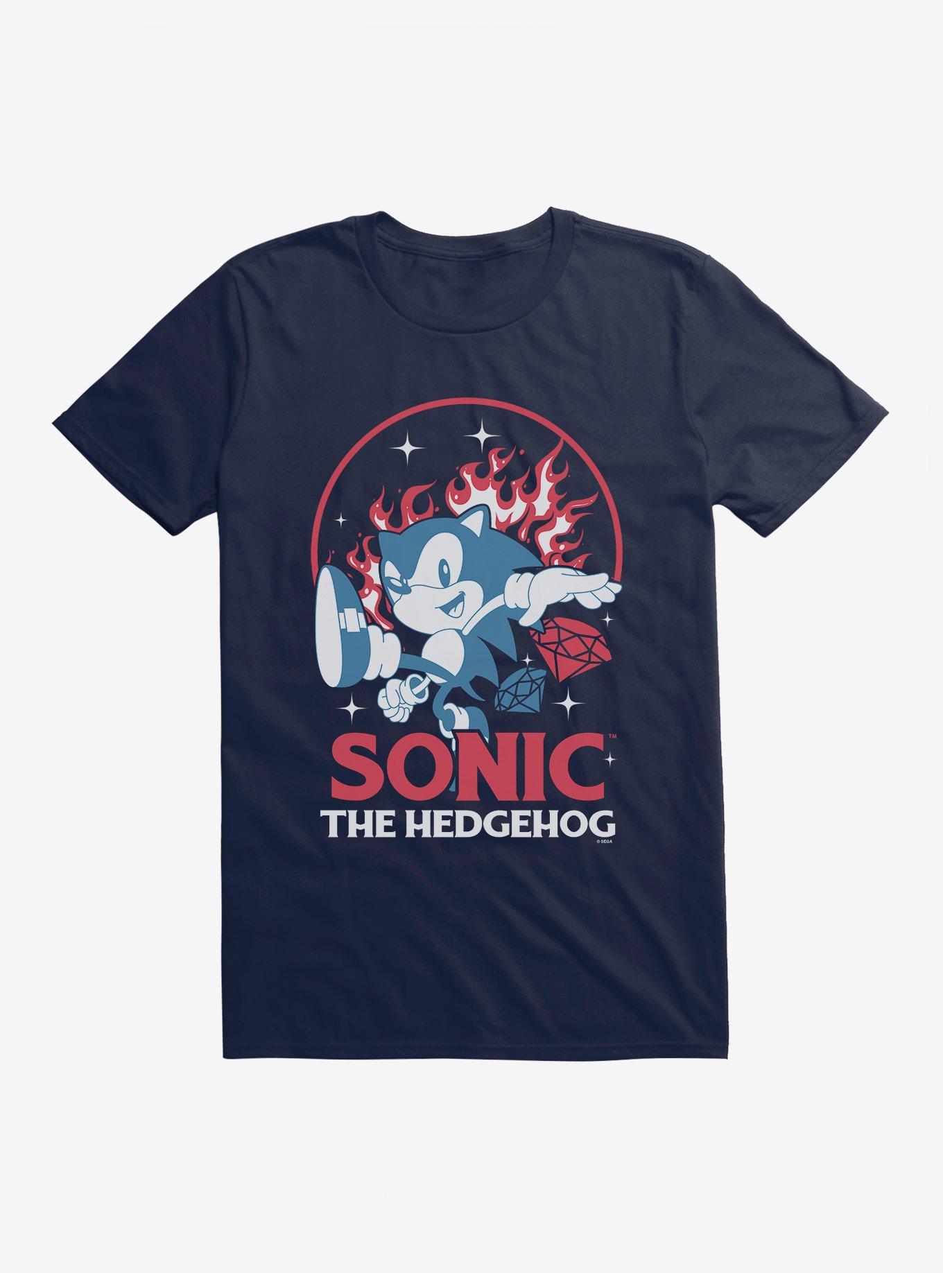 Sonic The Hedgehog Fire And Gems Sonic T-Shirt, MIDNIGHT NAVY, hi-res