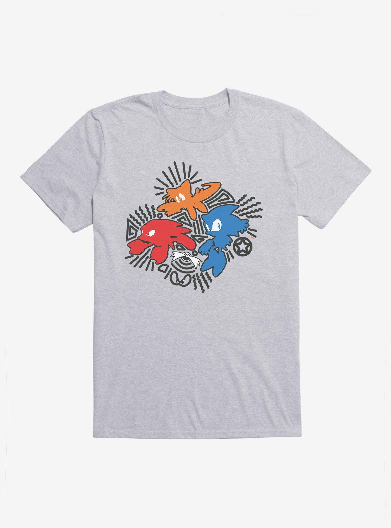Sonic The Hedgehog Tails, Knuckles, Sonic, And Dr. Eggman Pop Art T-Shirt, , hi-res