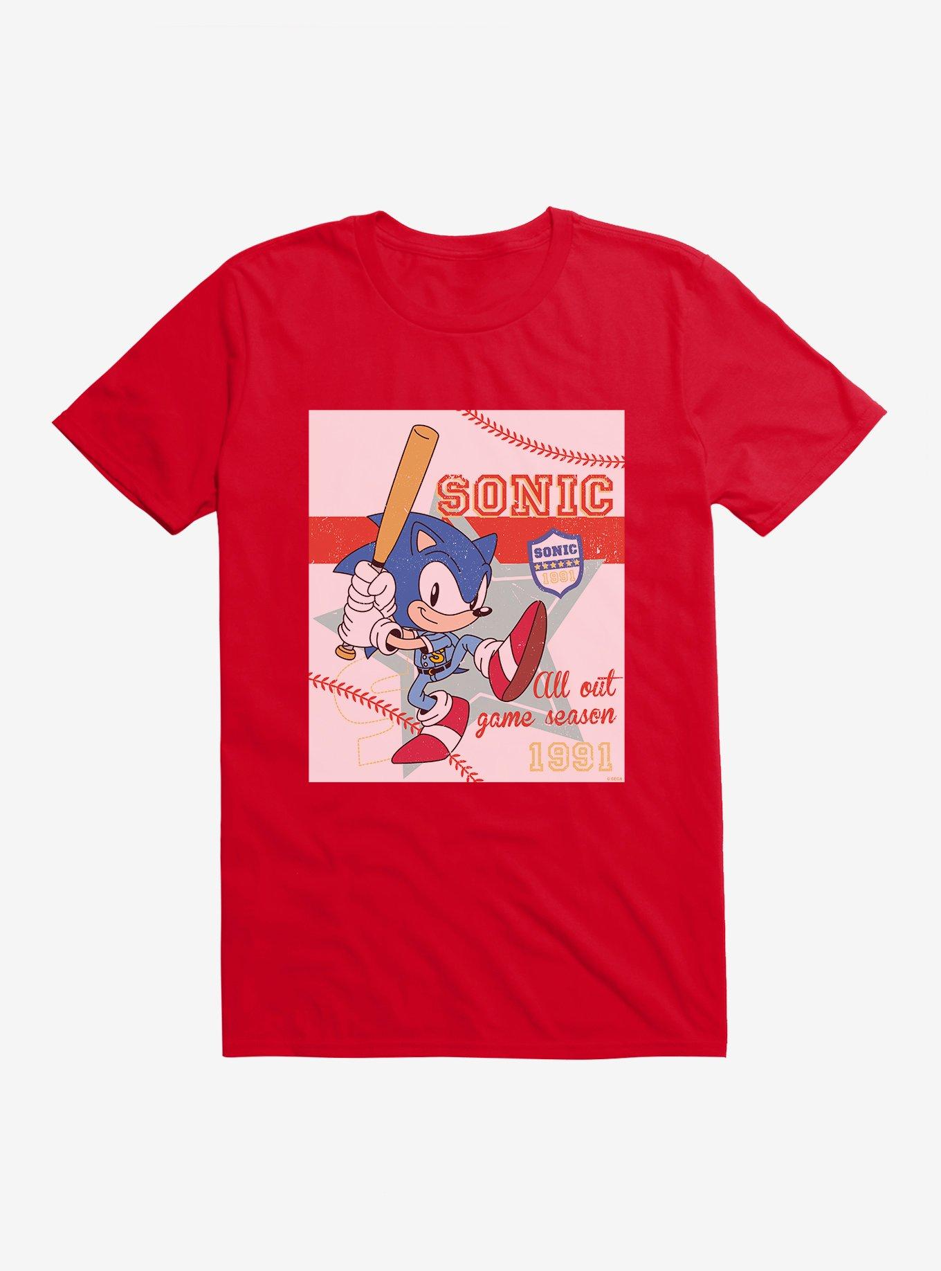 Sonic The Hedgehog Summer Games Baseball T-Shirt, RED, hi-res