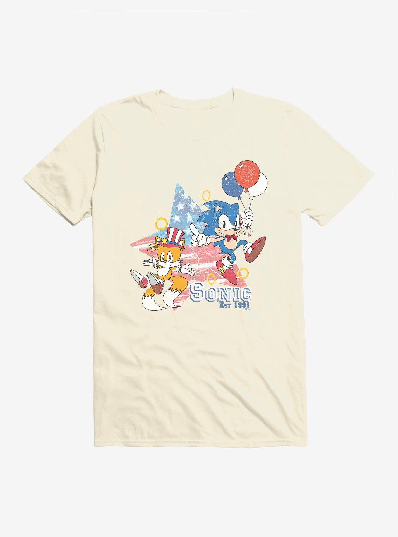 Sonic The Hedgehog Sonic Tails Fourth Of July T-Shirt, , hi-res