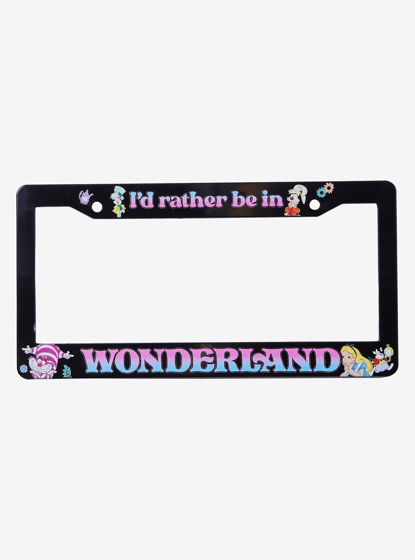 Disney Alice in Wonderland I'd Rather Be in Wonderland License Plate Frame, , hi-res