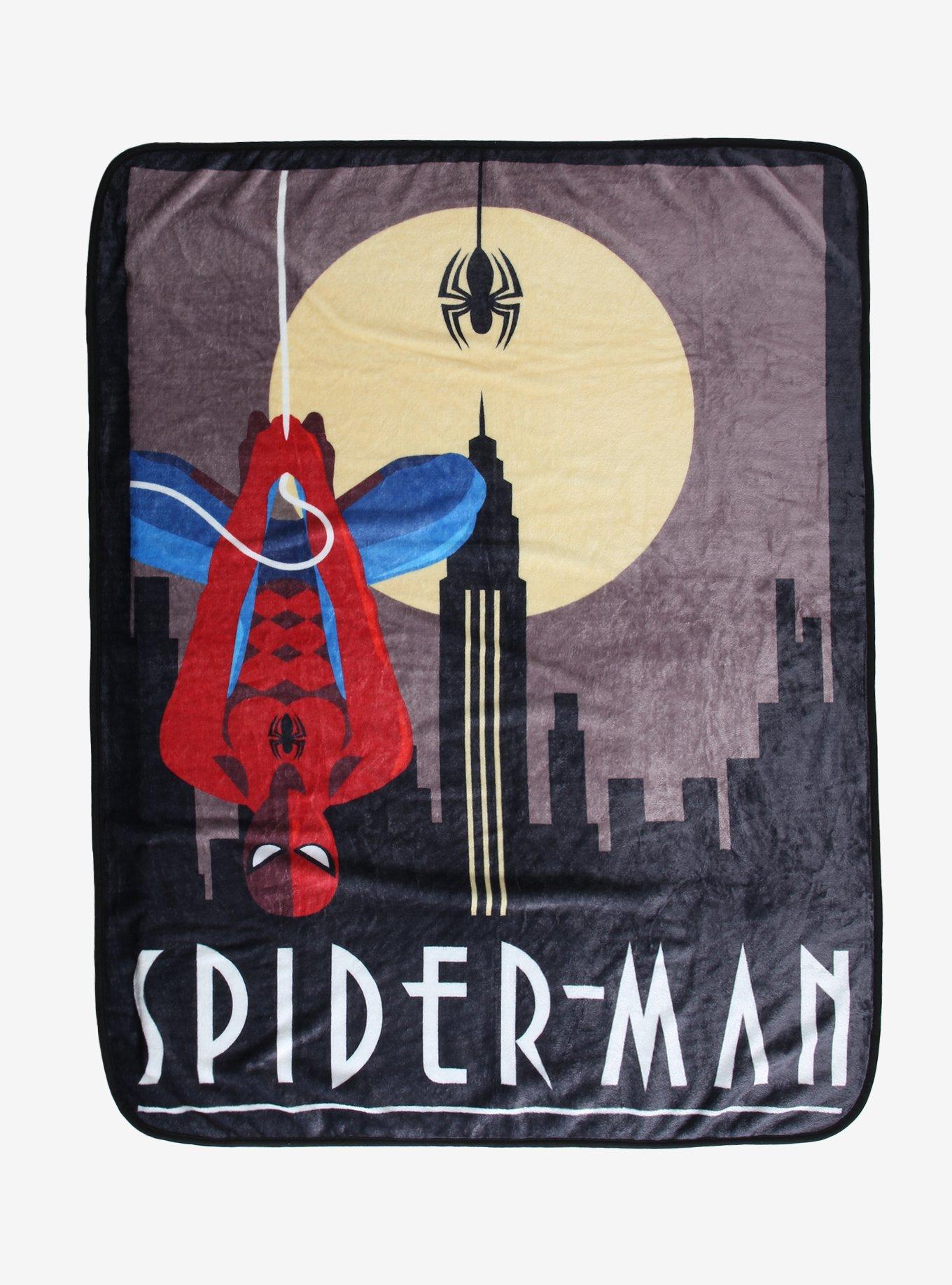 Marvel Spider-Man City Skyline Fleece Throw - BoxLunch Exclusive, , hi-res