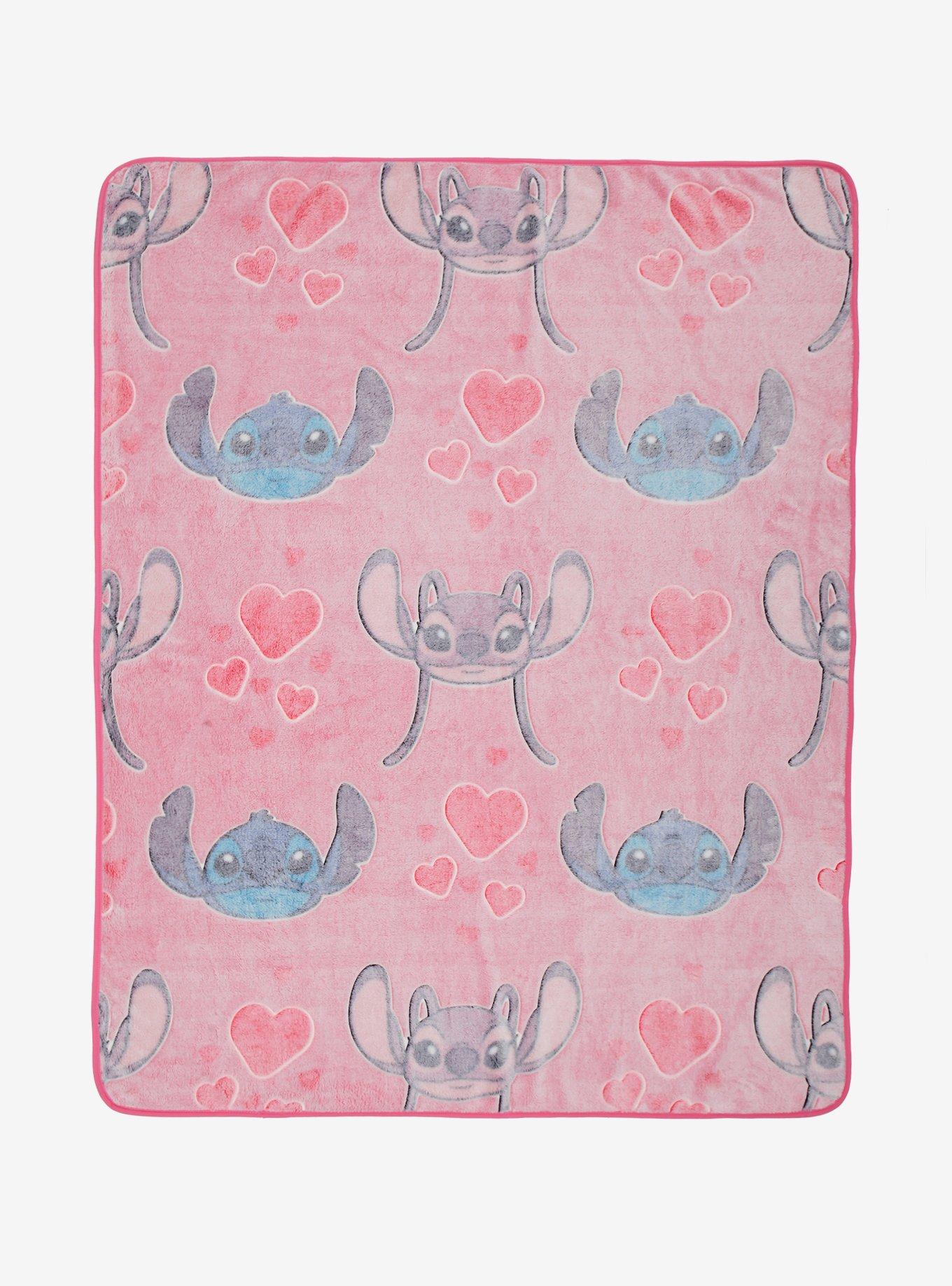 Disney Lilo & Stitch Angel & Stitch Heart Fleece Throw, , hi-res