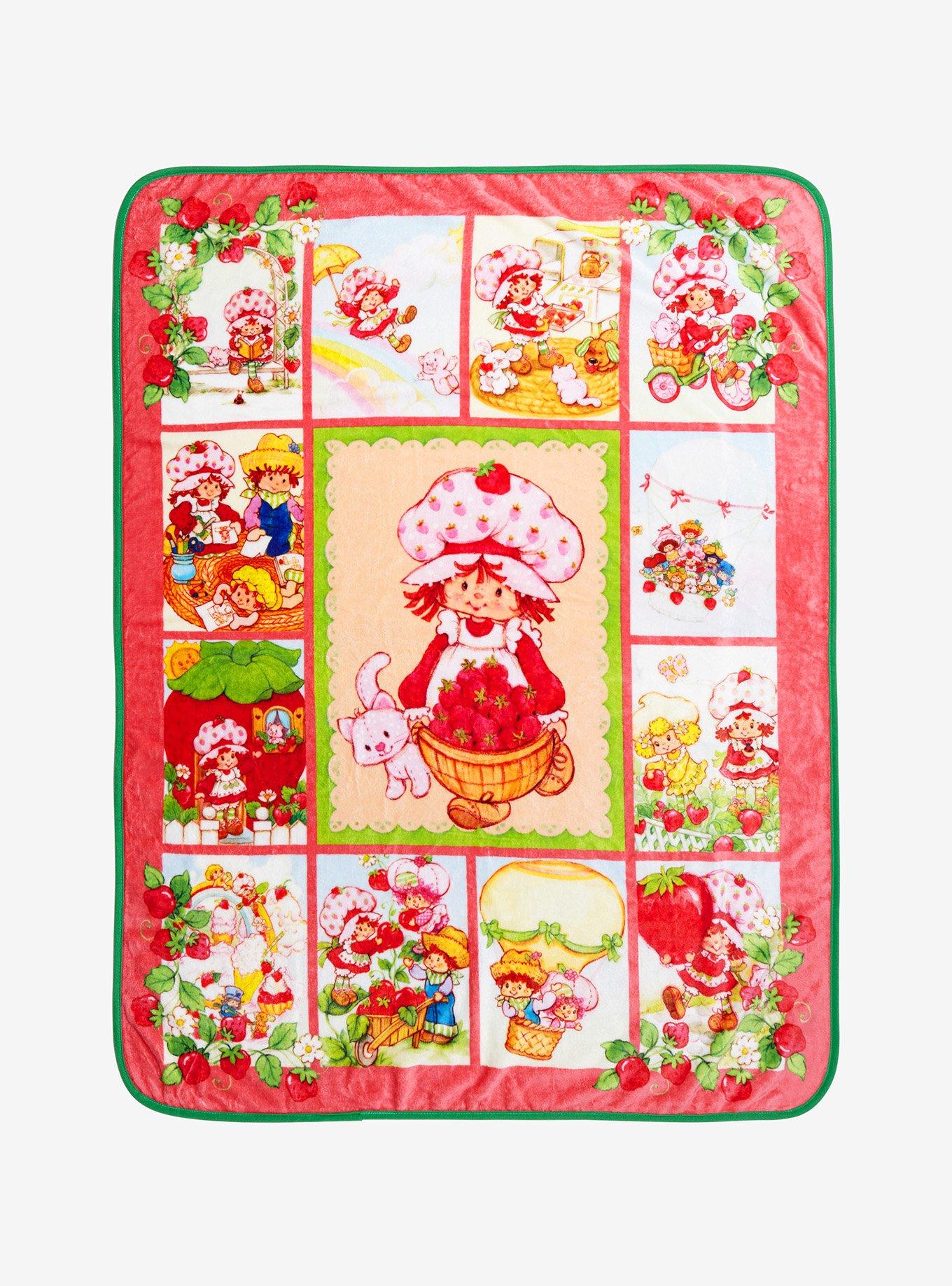 Strawberry Shortcake Grid Portrait Fleece Throw - BoxLunch Exclusive, , hi-res