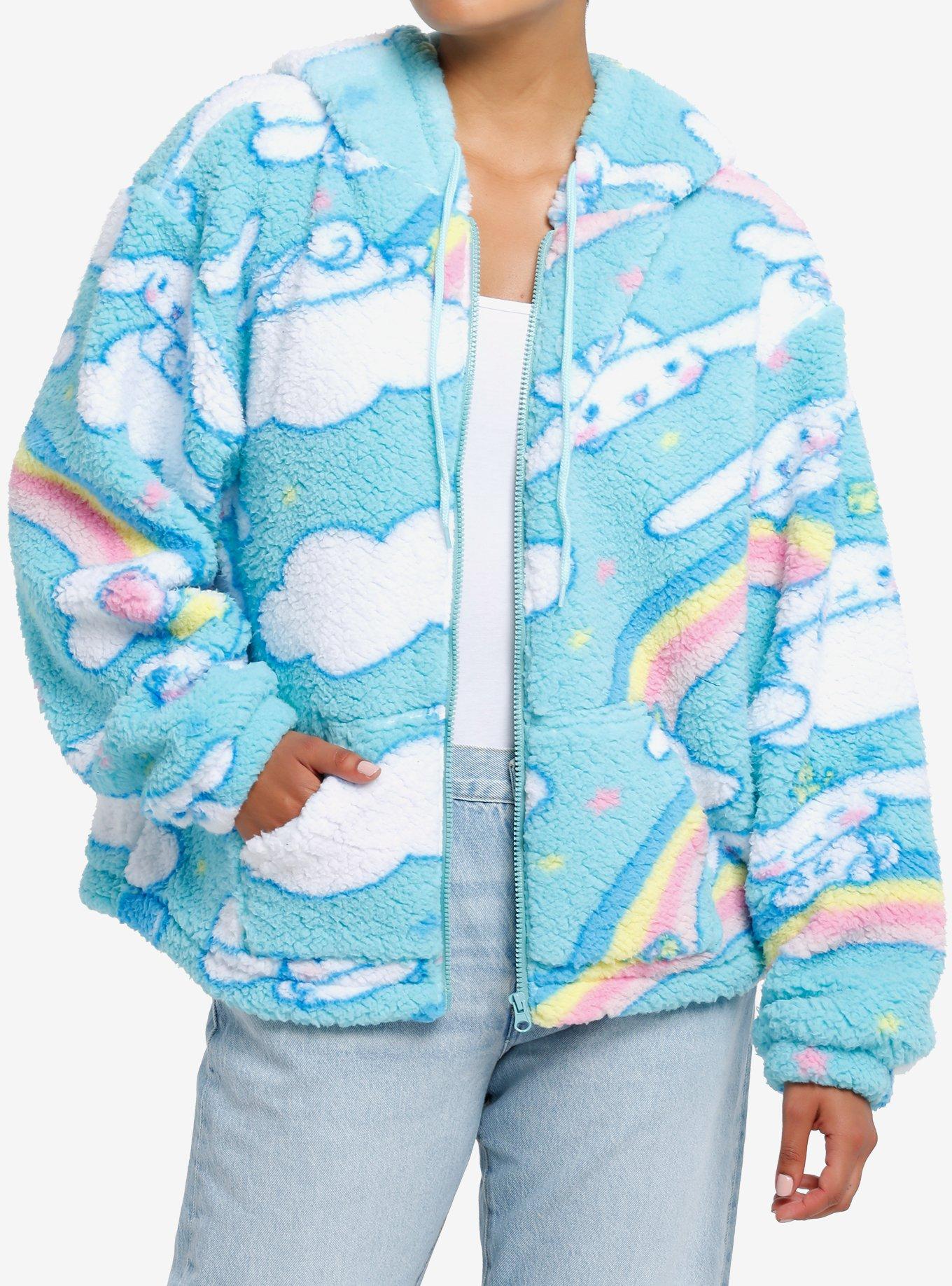 Cinnamoroll Rainbow Cloud Girls Sherpa Hoodie, MULTI, hi-res