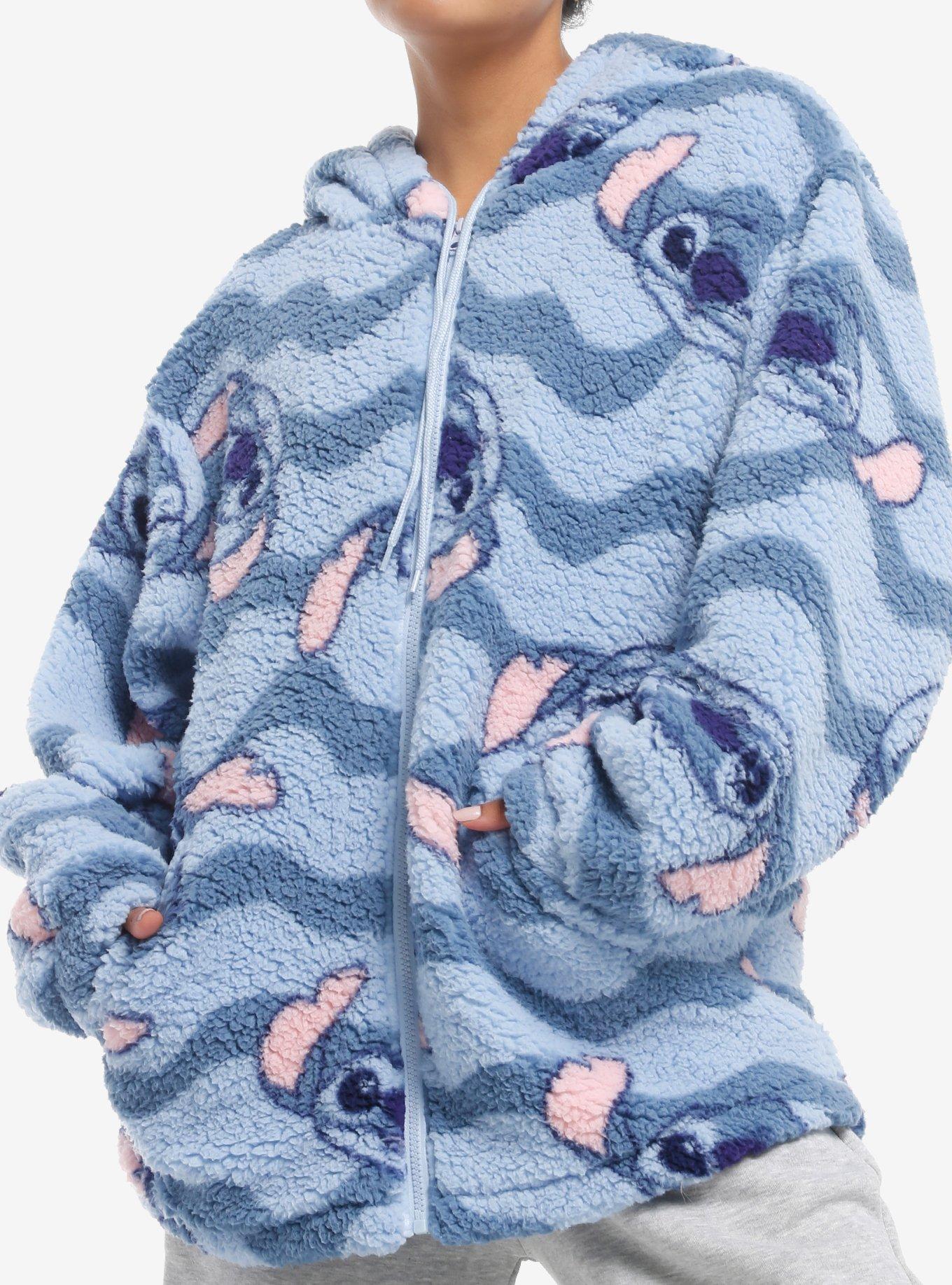 Disney Stitch Waves Sherpa Girls Hoodie | Hot Topic