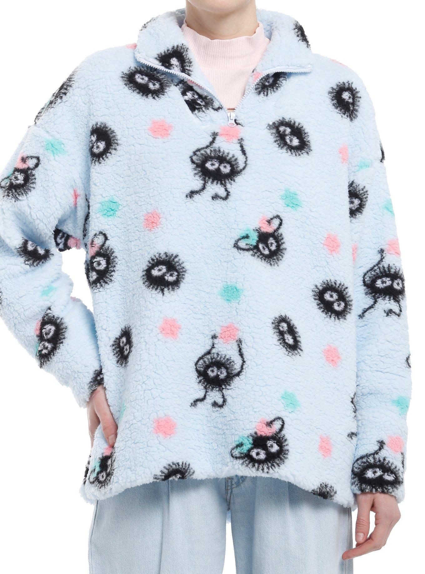 Studio Ghibli® Spirited Away Soot Sprints Sherpa Girls Quarter-Zip Jacket, , hi-res
