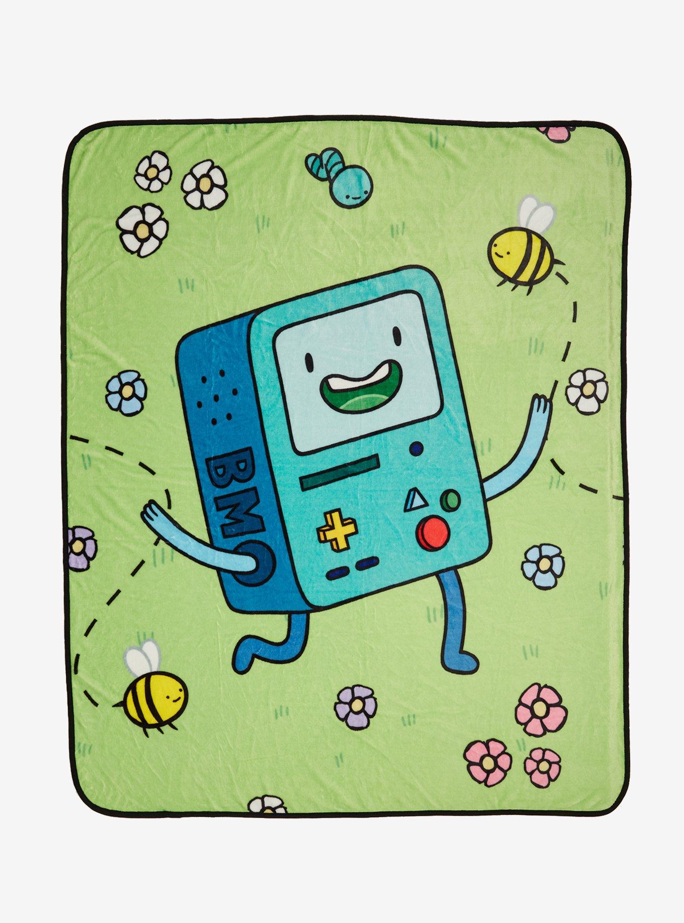 Adventure Time BMO Floral Fleece Throw — BoxLunch Exclusive, , hi-res