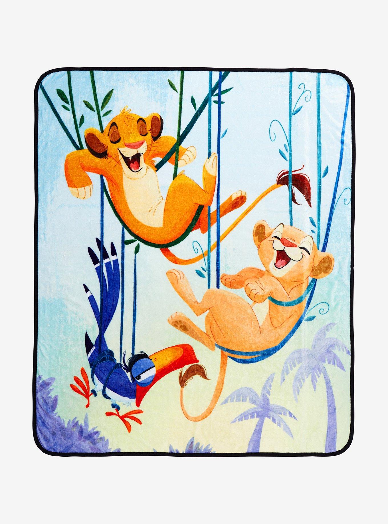 Disney The Lion King Simba, Nala, & Zazu Vines Fleece Throw - BoxLunch Exclusive, , hi-res