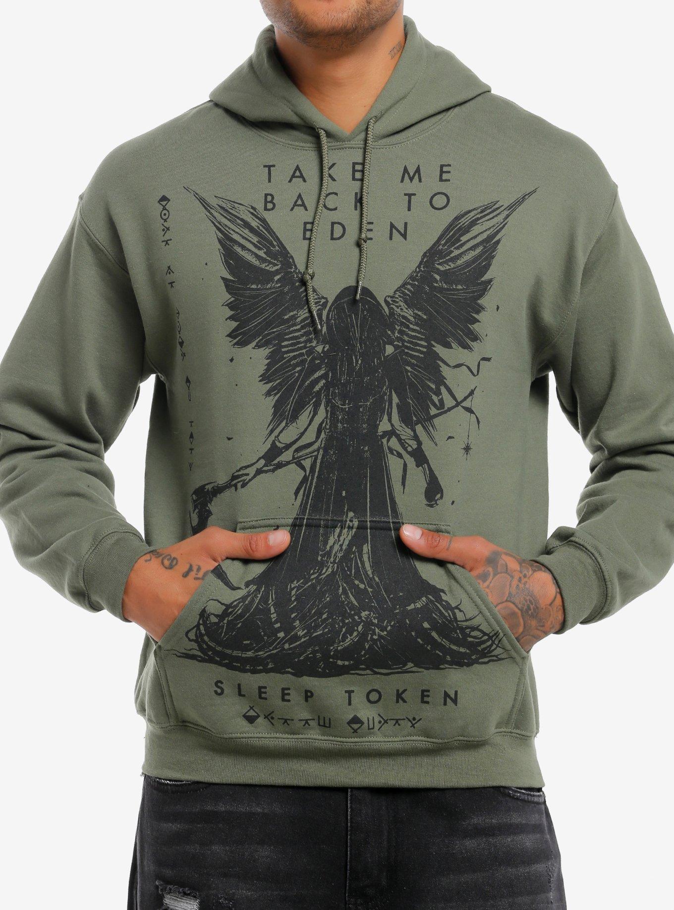 Sleep Token Take Me Back To Eden Jumbo Graphic Green Hoodie, MILITARY GREEN, hi-res