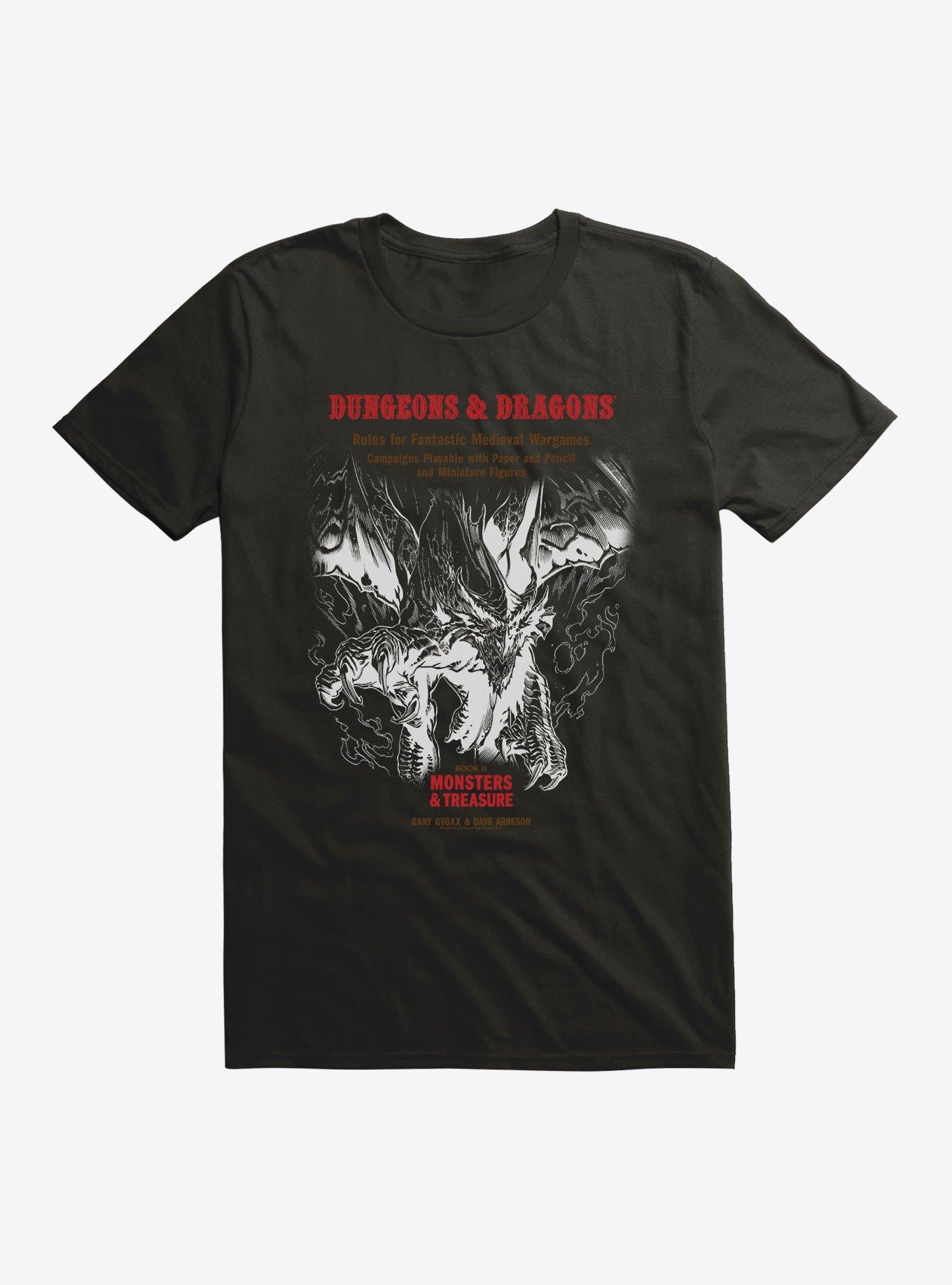 Dungeons & Dragons White Box Dragon and Flames T-Shirt, BLACK, hi-res