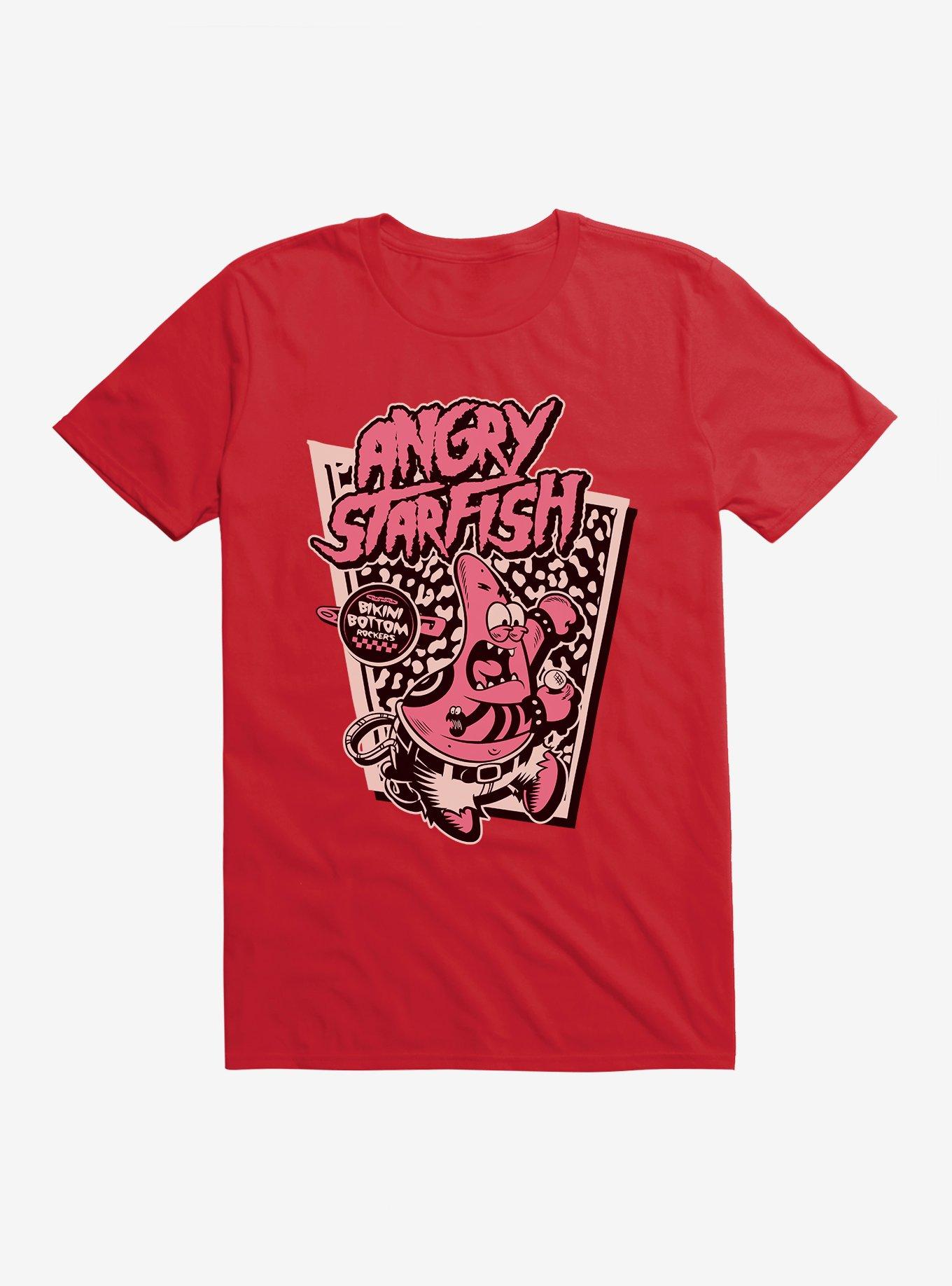 SpongeBob SquarePants Punk Angry Starfish Patrick T-Shirt, RED, hi-res