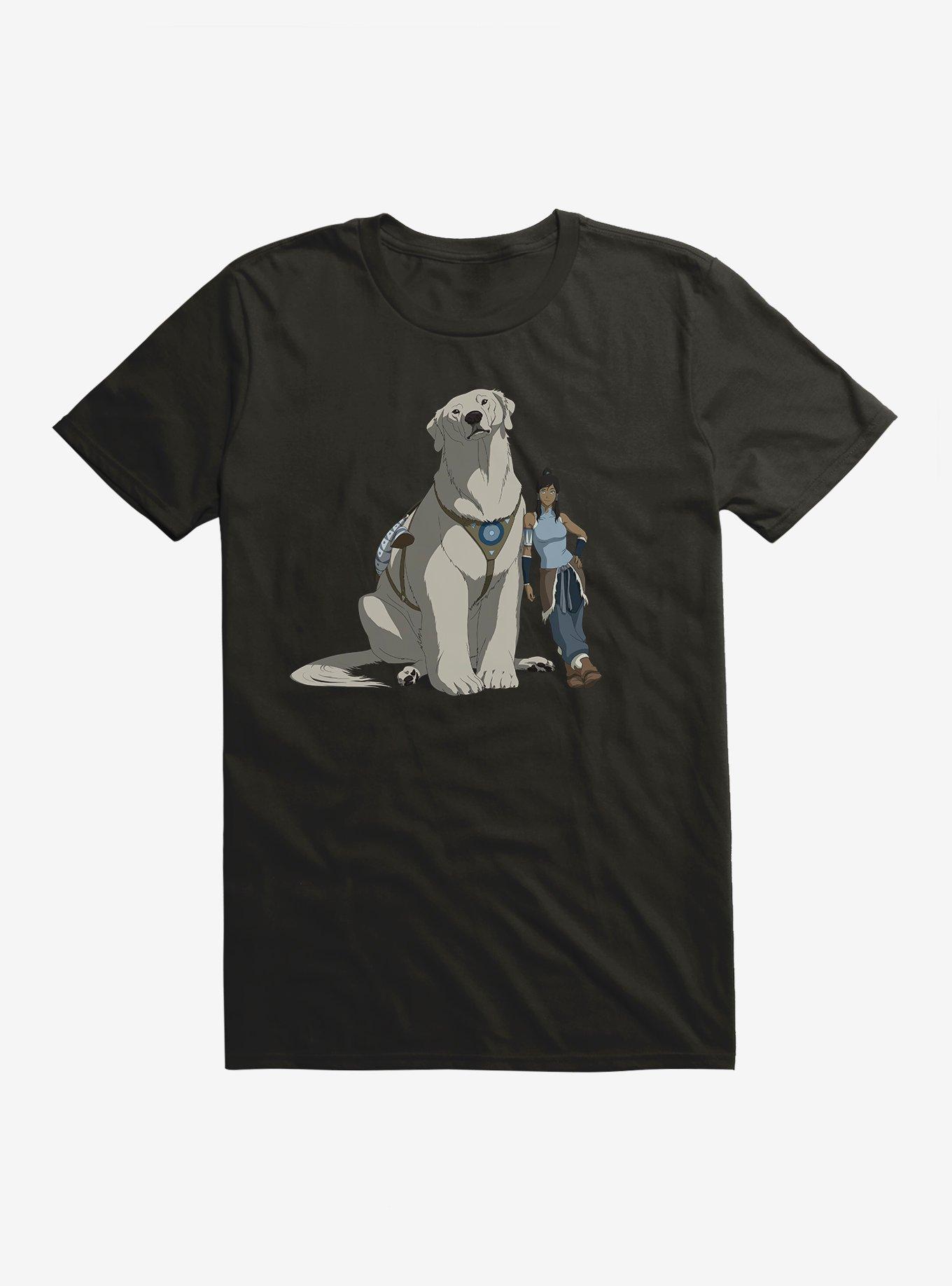 The Legend of Korra Korra and Naga T-Shirt, BLACK, hi-res