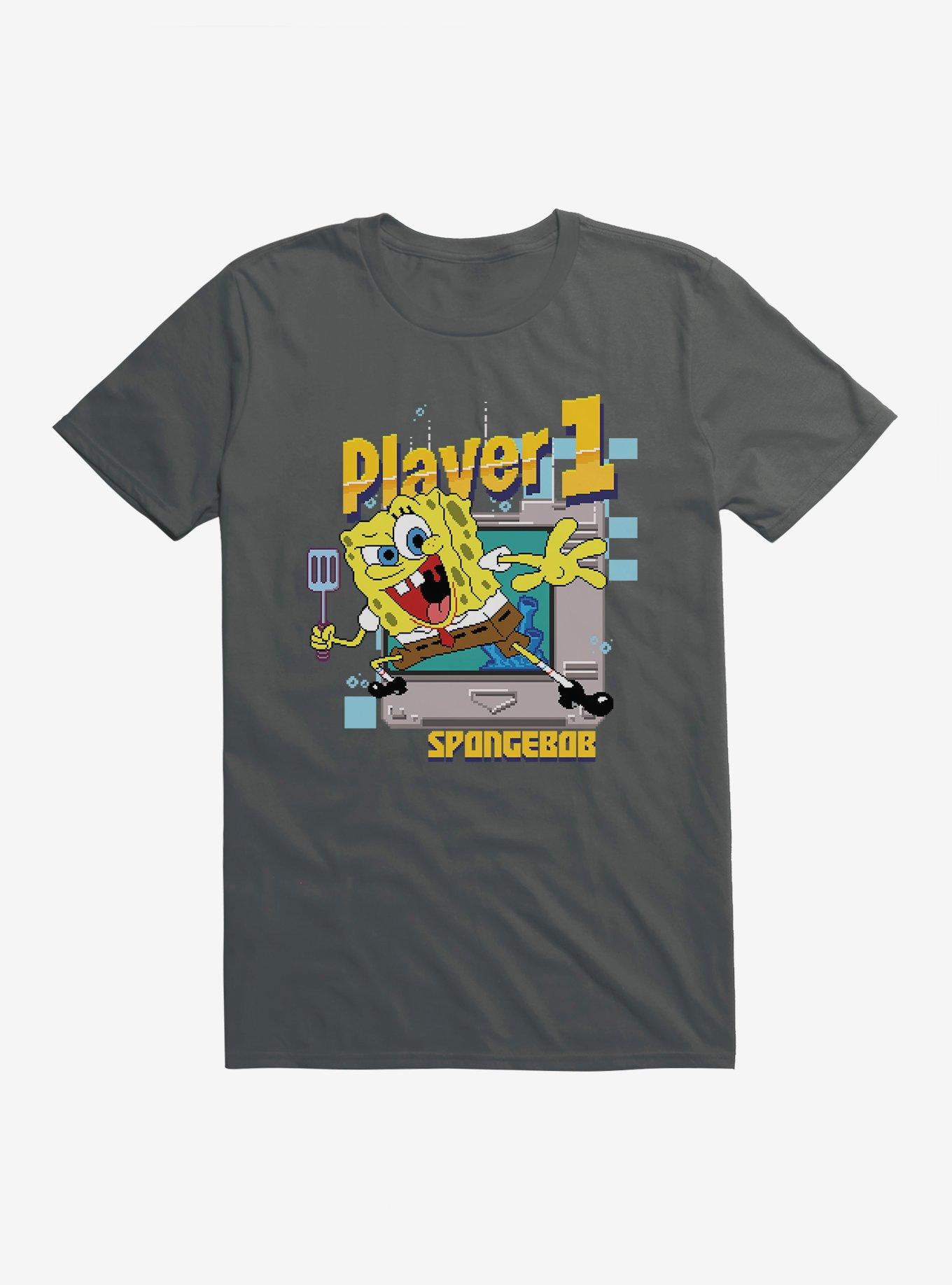 SpongeBob SquarePants Player 1 SpongeBob T-Shirt, CHARCOAL, hi-res