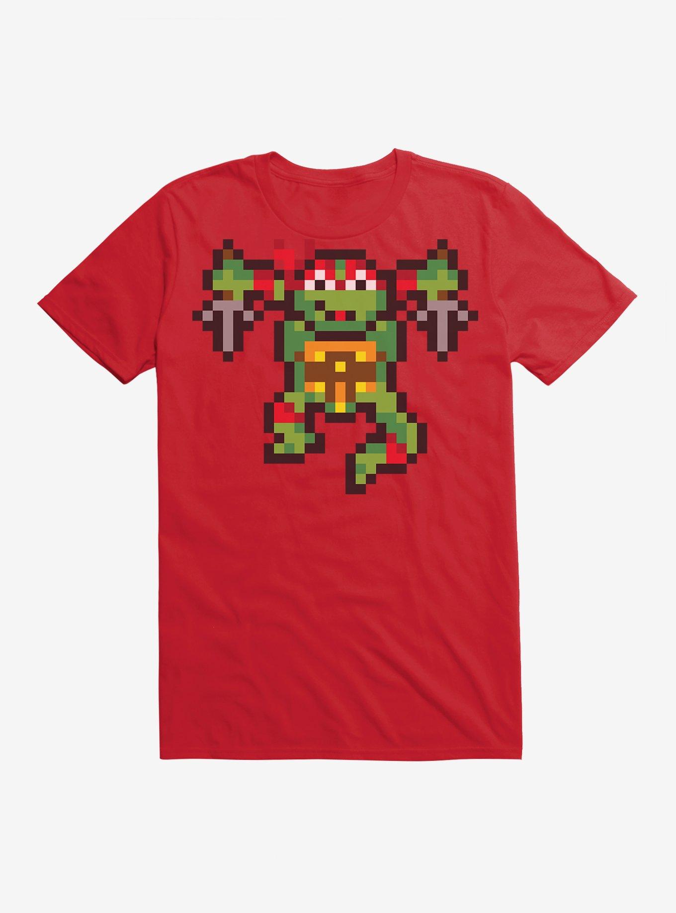 Teenage Mutant Ninja Turtles Pixel Art Raphael Fight T-Shirt, , hi-res