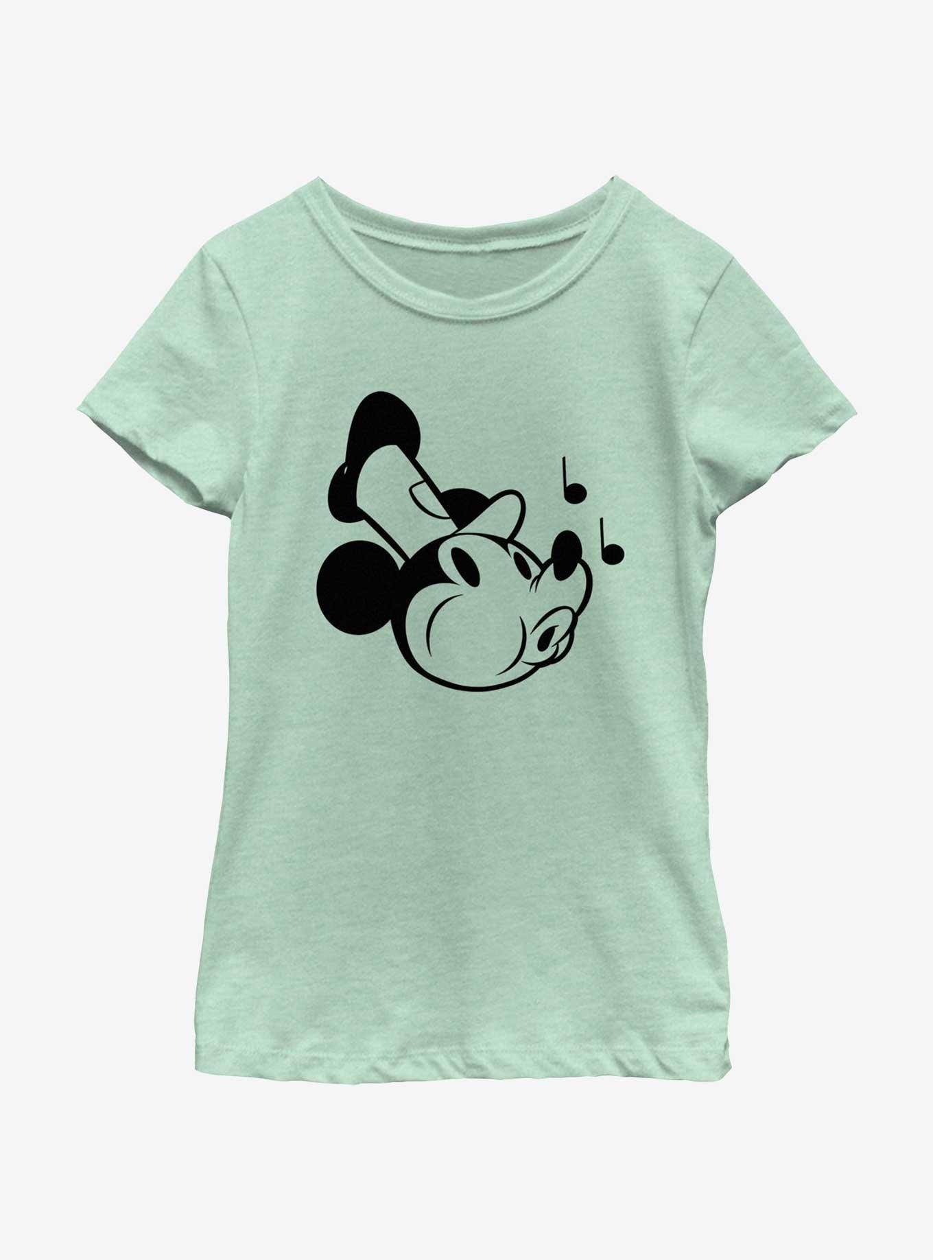 Disney Mickey Mouse Steamboat Whistling Youth Girls T-Shirt, MINT, hi-res