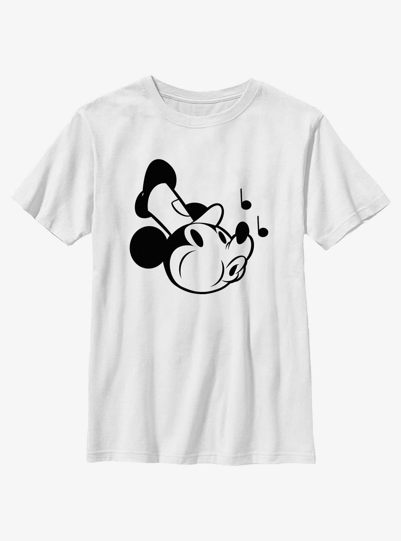 Disney Mickey Mouse Steamboat Whistling Youth T-Shirt, WHITE, hi-res