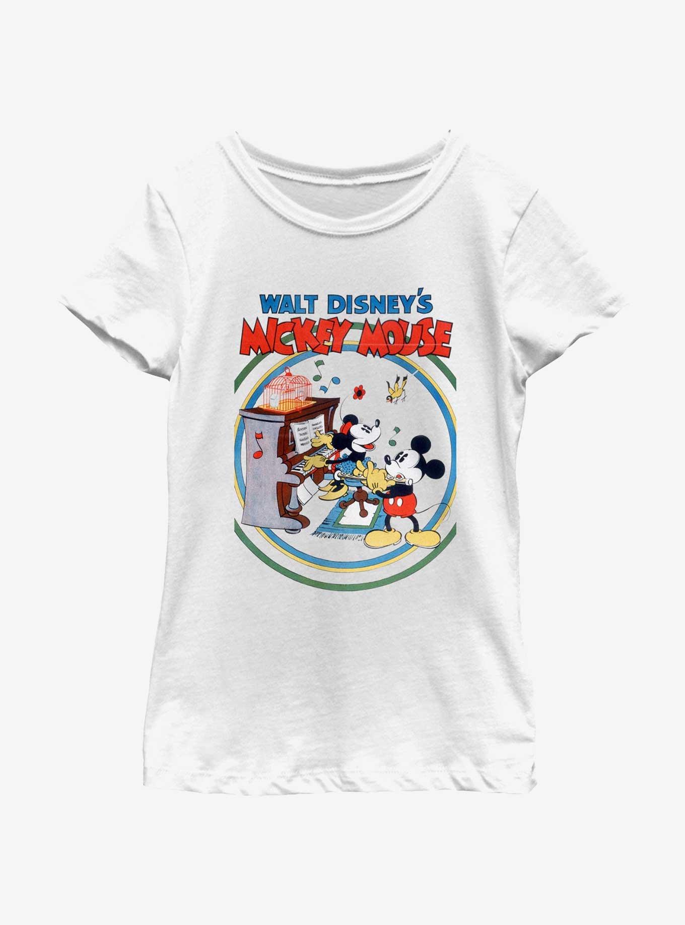 Disney Mickey Mouse Piano Minnie And Mickey Youth Girls T-Shirt, , hi-res