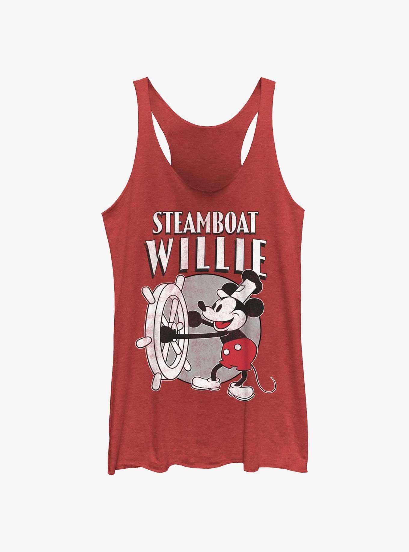 Disney Mickey Mouse Steamboat Womens Tank, RED HTR, hi-res