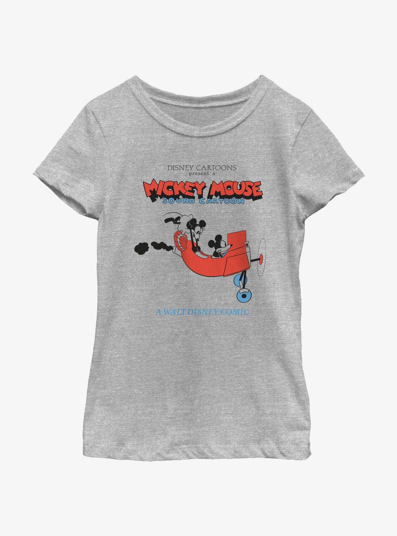 Disney Mickey Mouse Minnie Mouse On Plane Youth Girls T-Shirt, ATH HTR, hi-res